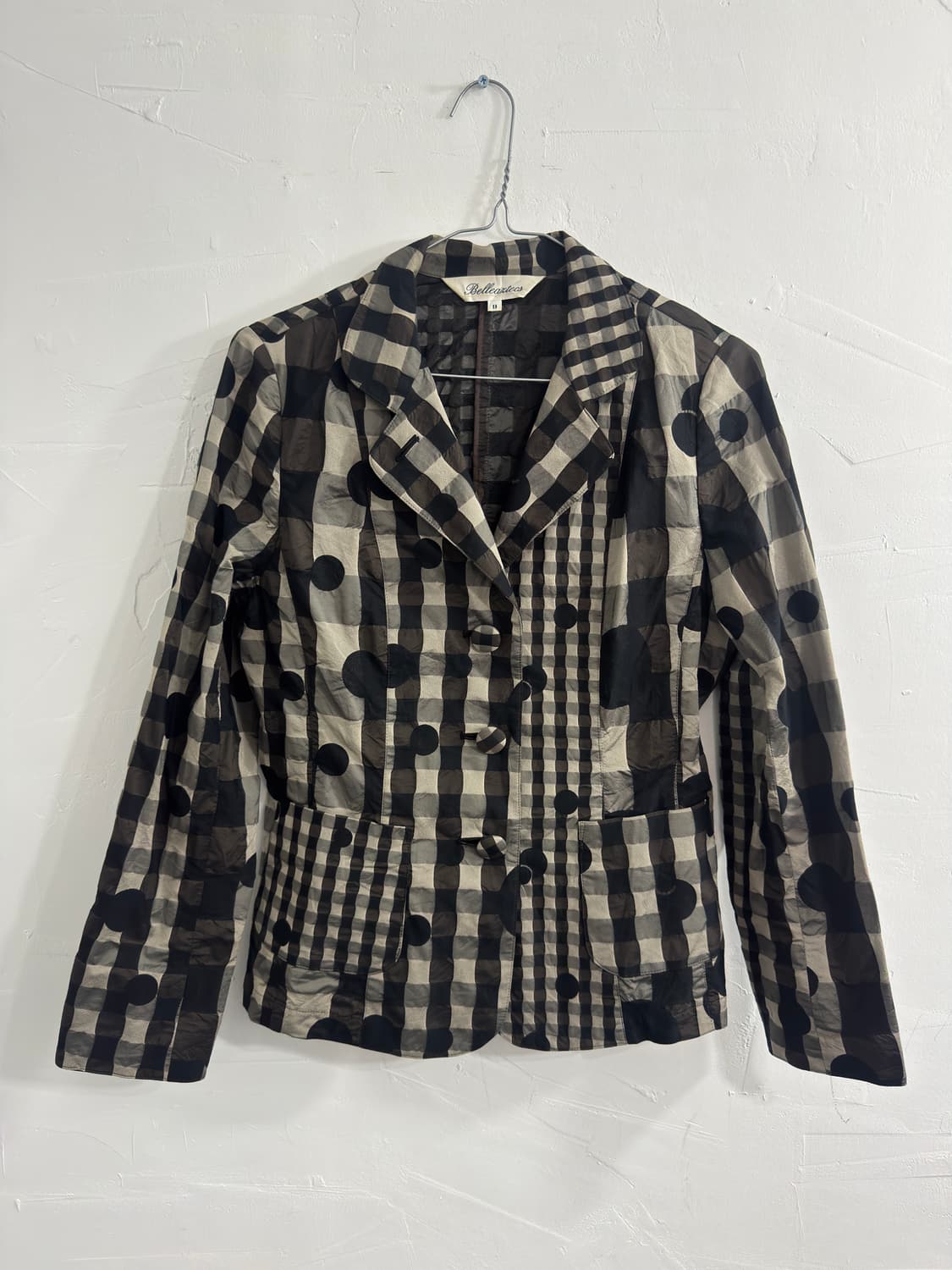 dot&check design jacket 상품이미지1