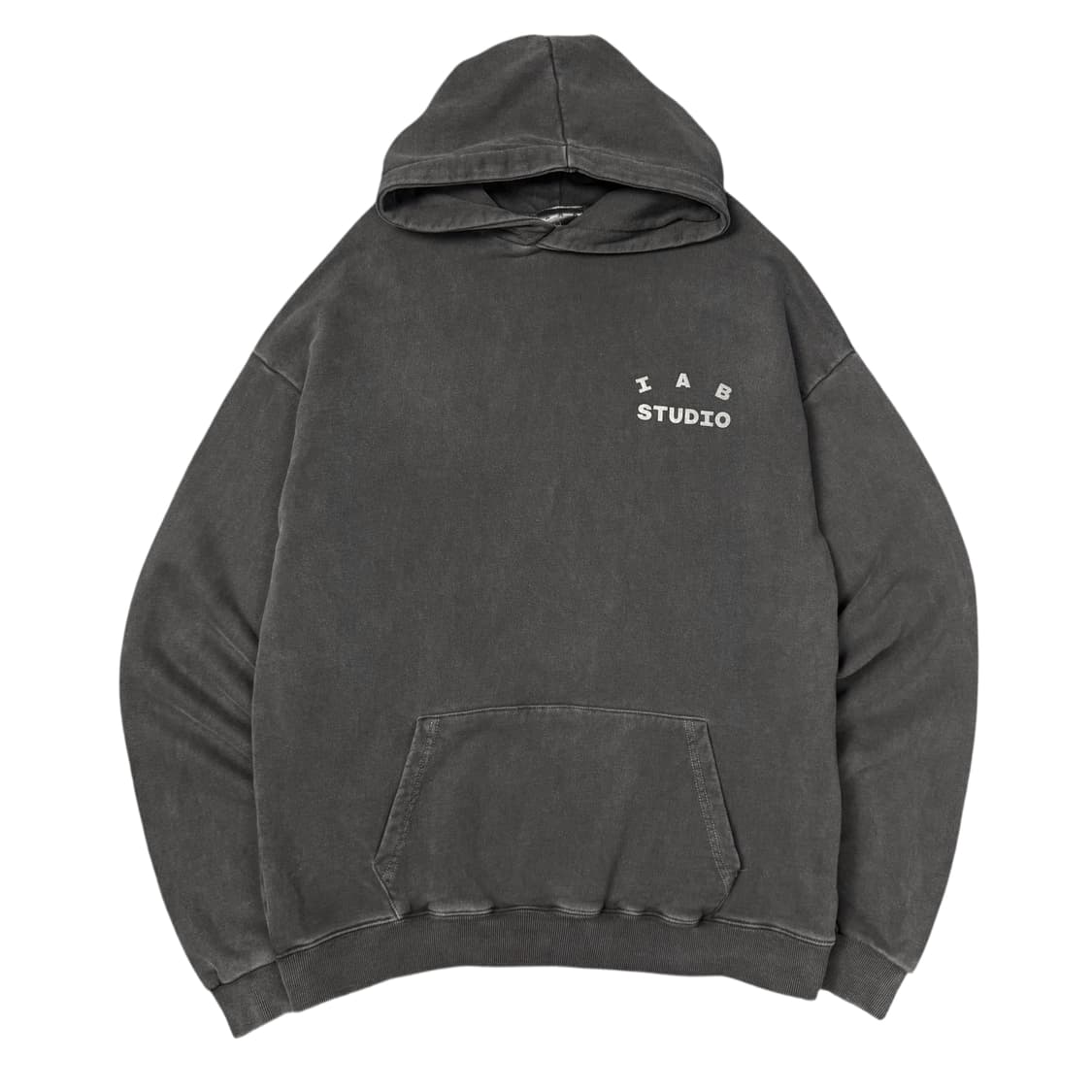 (L) 아이앱 스튜디오 피그먼트다잉 오버핏 후드티 그레이 상품이미지3