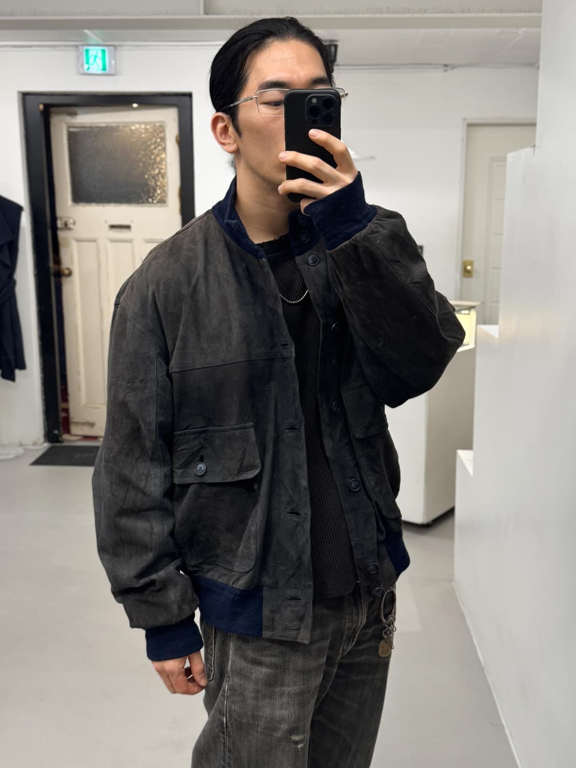  Pierotucci 페이드 스웨이드 블루종  상품이미지7