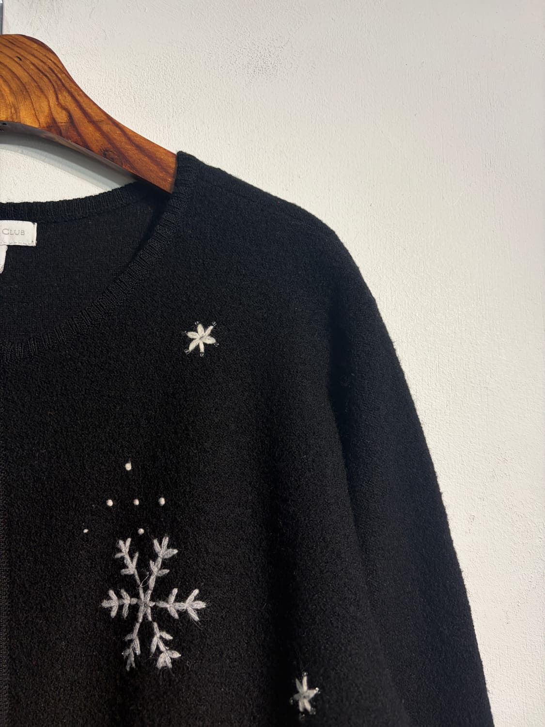 울 100% 눈송이 니트집업 wool 100% 상품이미지5