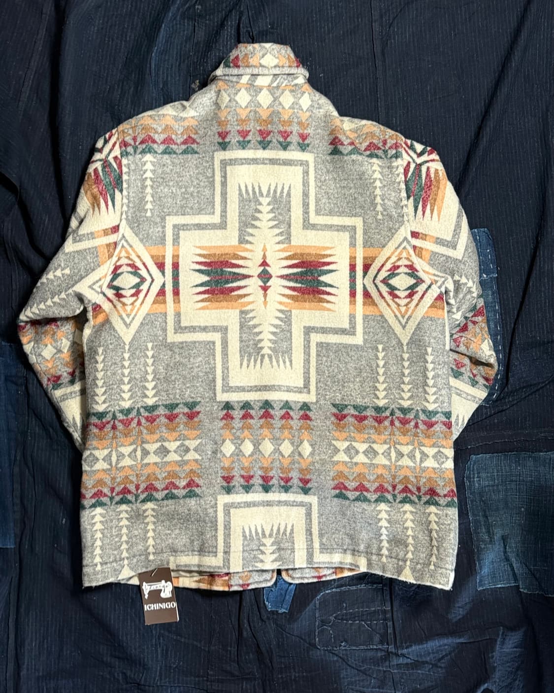 90's 화이트 팔레트 나바호 패턴 울 초어자켓 105 상품이미지7