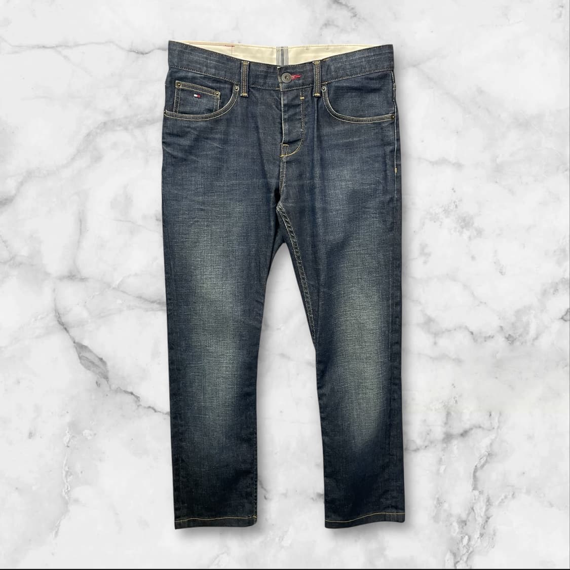 (32) 타미힐피거 진청 스키니핏 워싱 데님 팬츠 상품이미지1