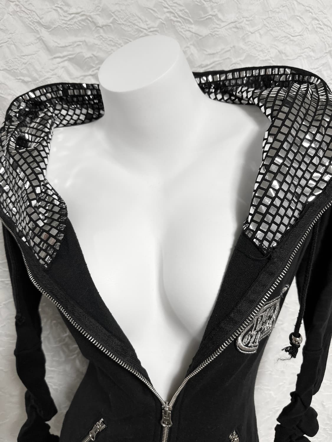 빈티지 d.i.a 다이아 갸루 펑크 유니언잭 스터드 후드 집업 상품이미지6