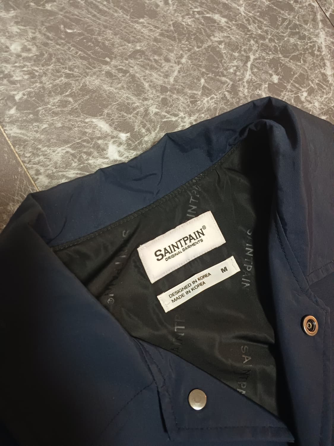 네이비 코치 자켓 (Saintpain)-오버핏 상품이미지5