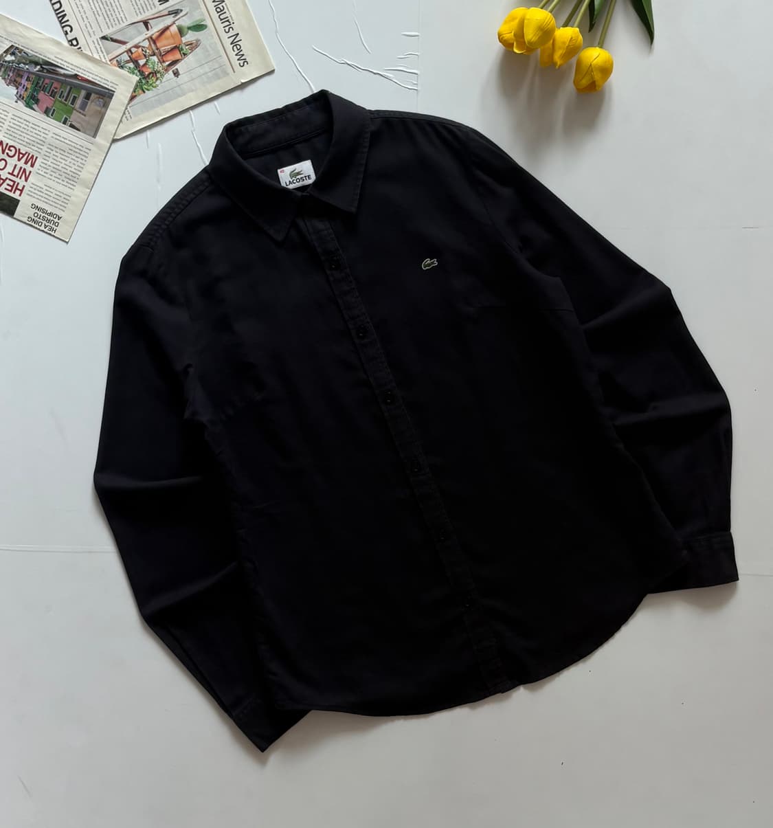 Lacoste 라코스테 솔리드 블랙 셔츠 상품이미지1