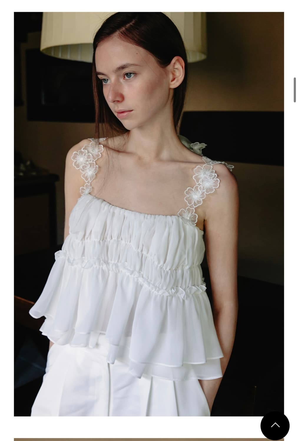 더티스 셔링탑 DELPHINIUM CHIFFON SHIRRING TOP 상품이미지1