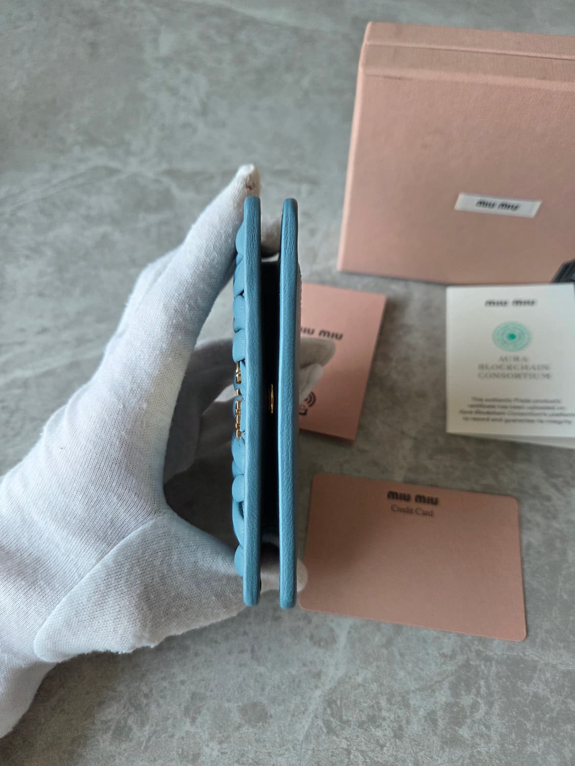 [정품] 미우미우 마테라쎄 나파 오거나이저 마리나 블루 상품이미지7