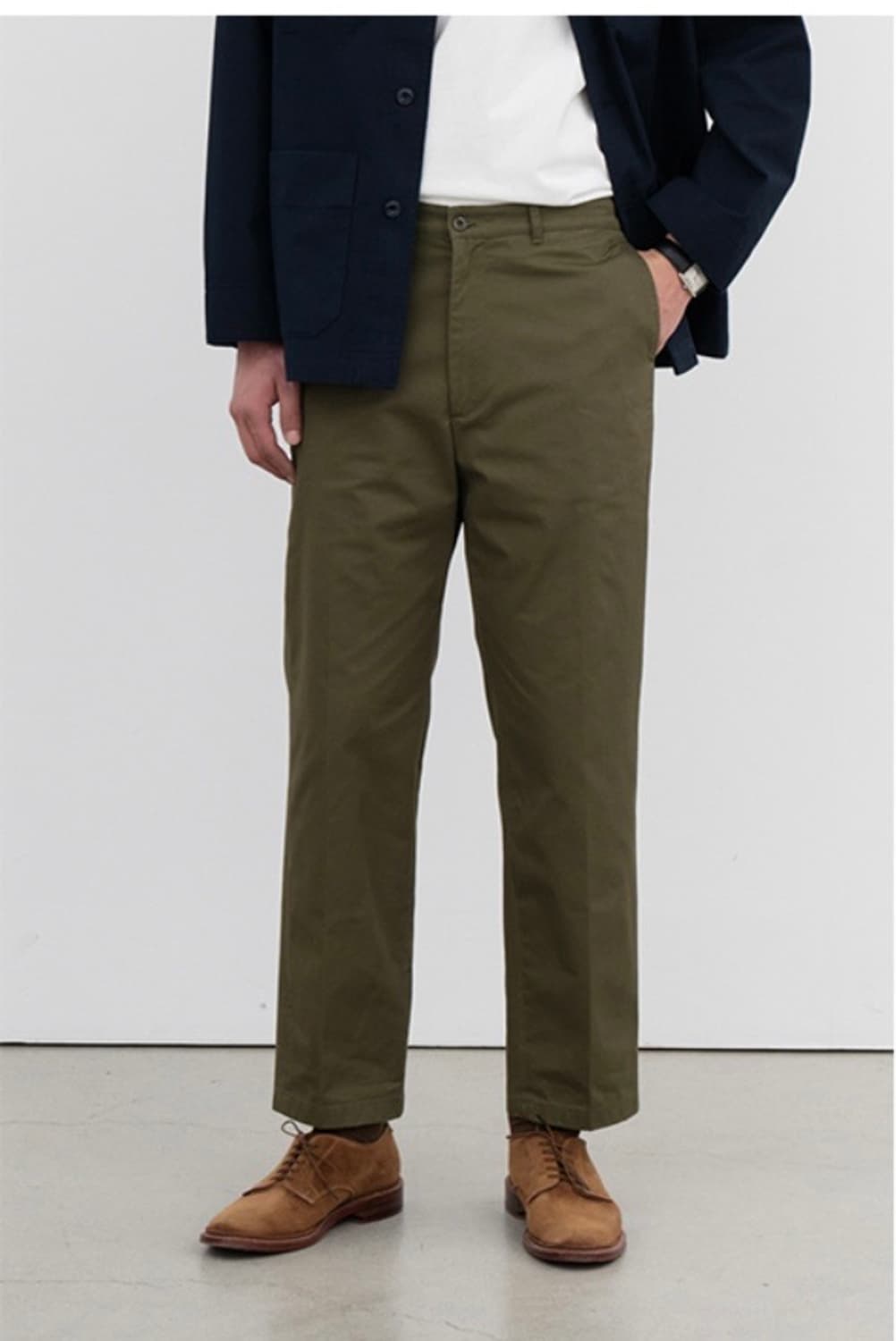 포터리 테이퍼드핏 올리브 치노팬츠 4사이즈 상품이미지1
