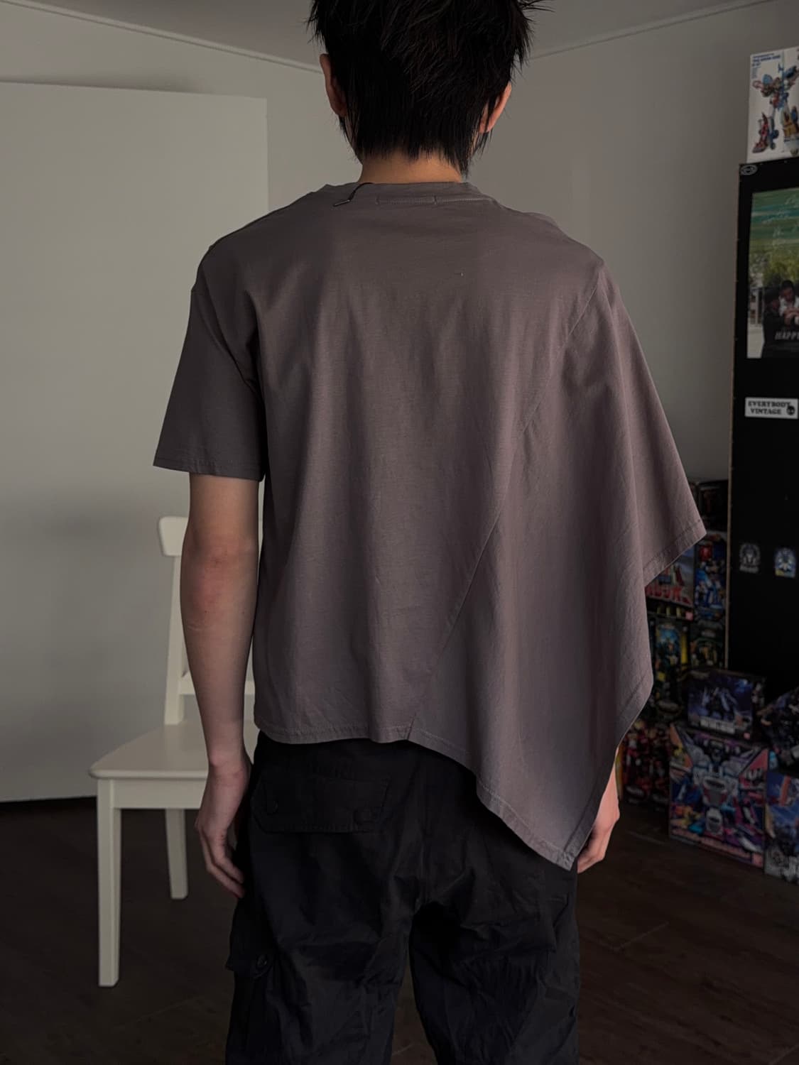 Dou Dou 이레귤러 커버 업 하프 티셔츠 상품이미지4