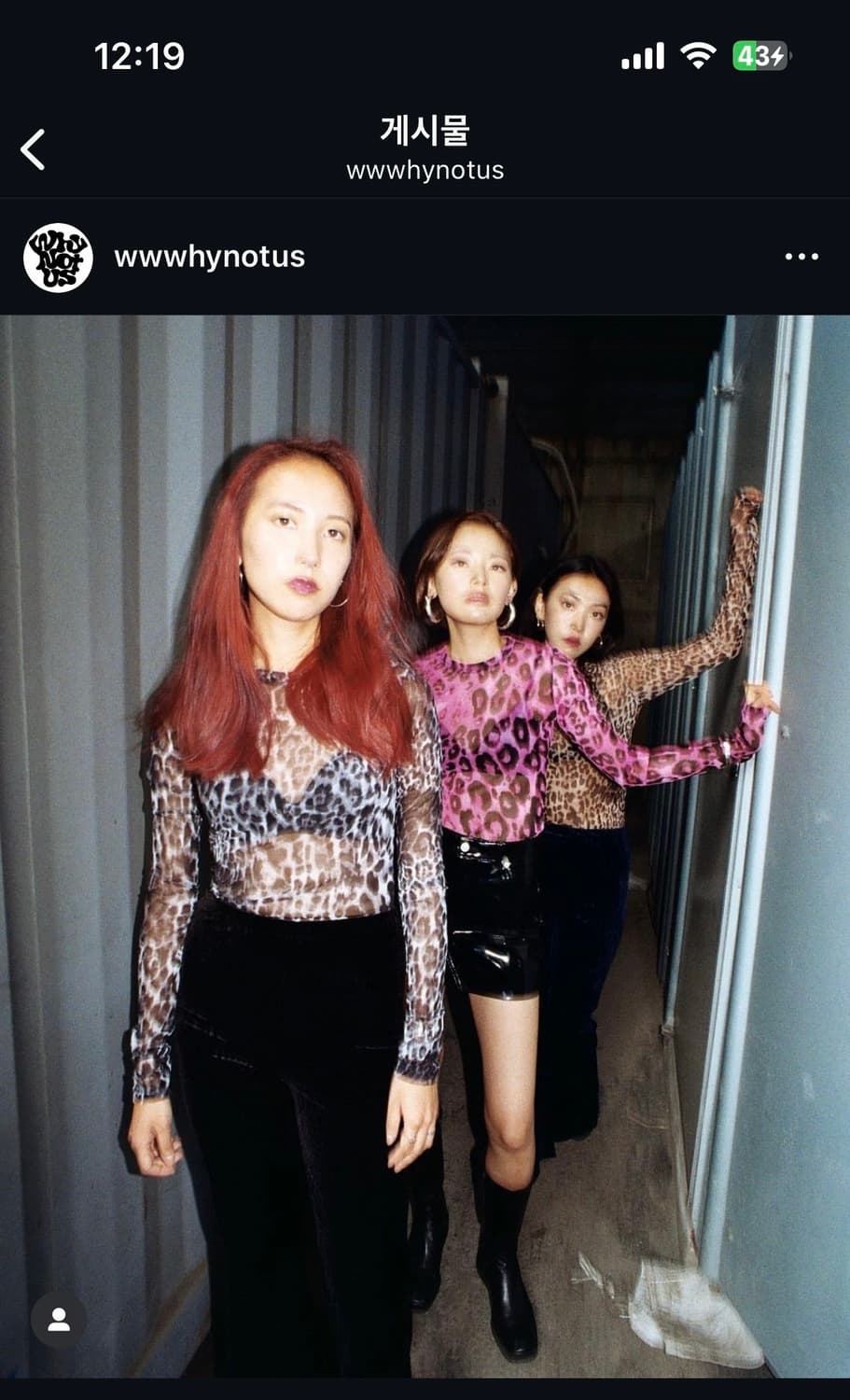 와이낫어스 메쉬 레오파드 긴팔 그레이 상품이미지1