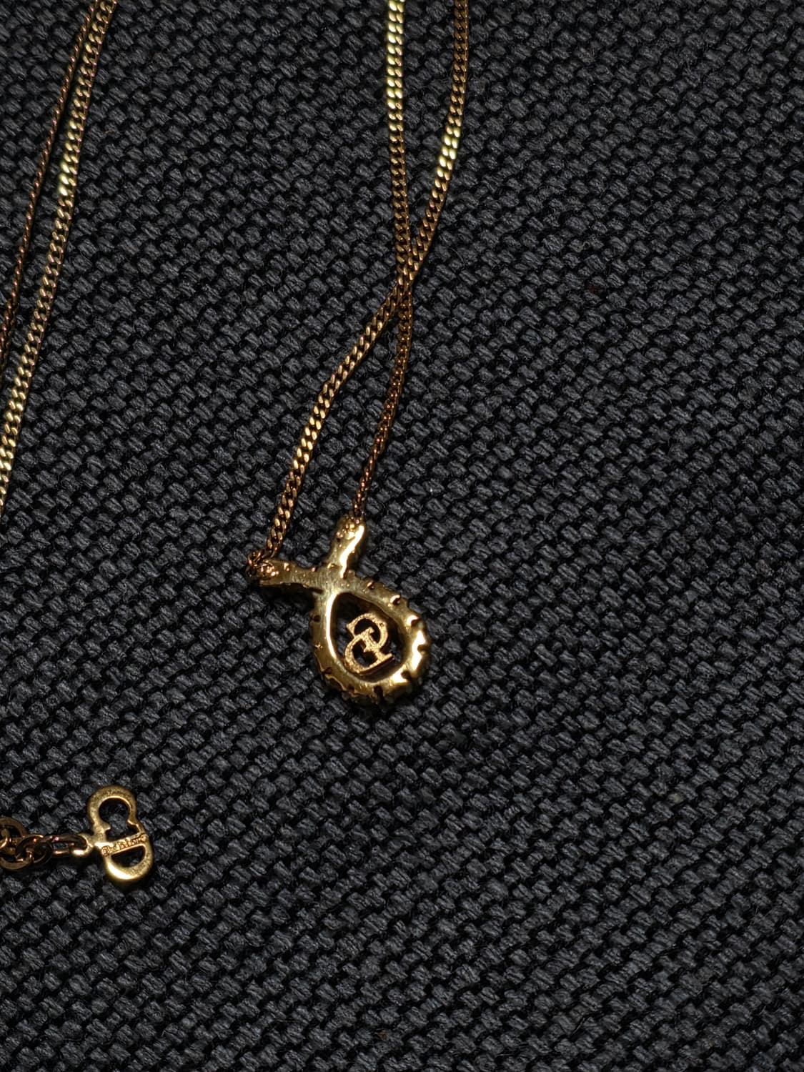 디올 Dior 정품 빈티지 꼬임 큐빅 CD 로고 목걸이 상품이미지5