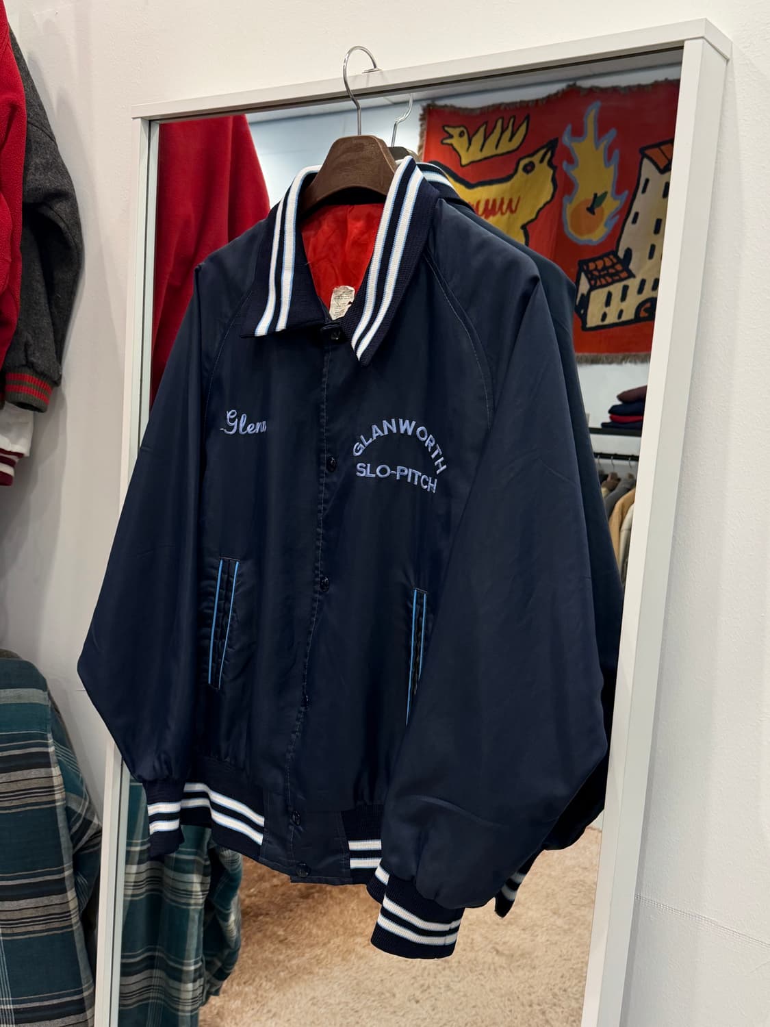 90s Vtg 빈티지 스타디움 새틴 자켓 (made in Canada) 상품이미지1