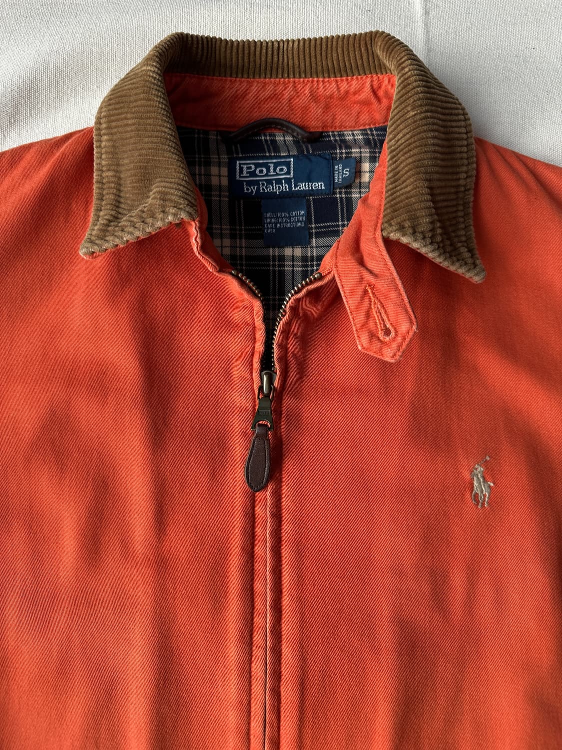 90s 폴로 해링턴 자켓 (100 / 오렌지 / 코듀로이 카라) 상품이미지2