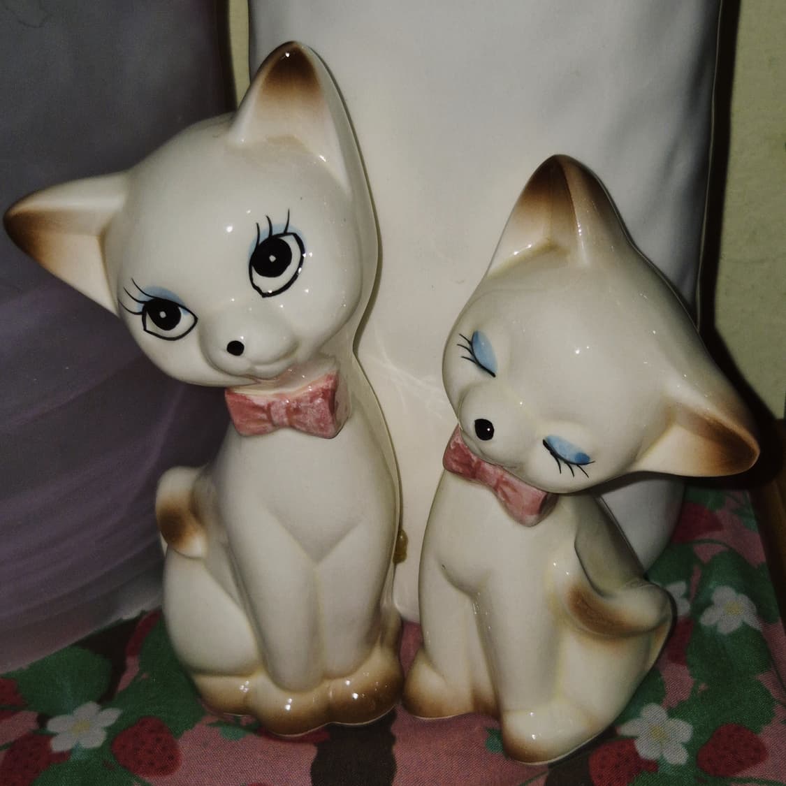 80s 레트로 고양이 피겨린 기둥 도자기 꽃병 상품이미지8