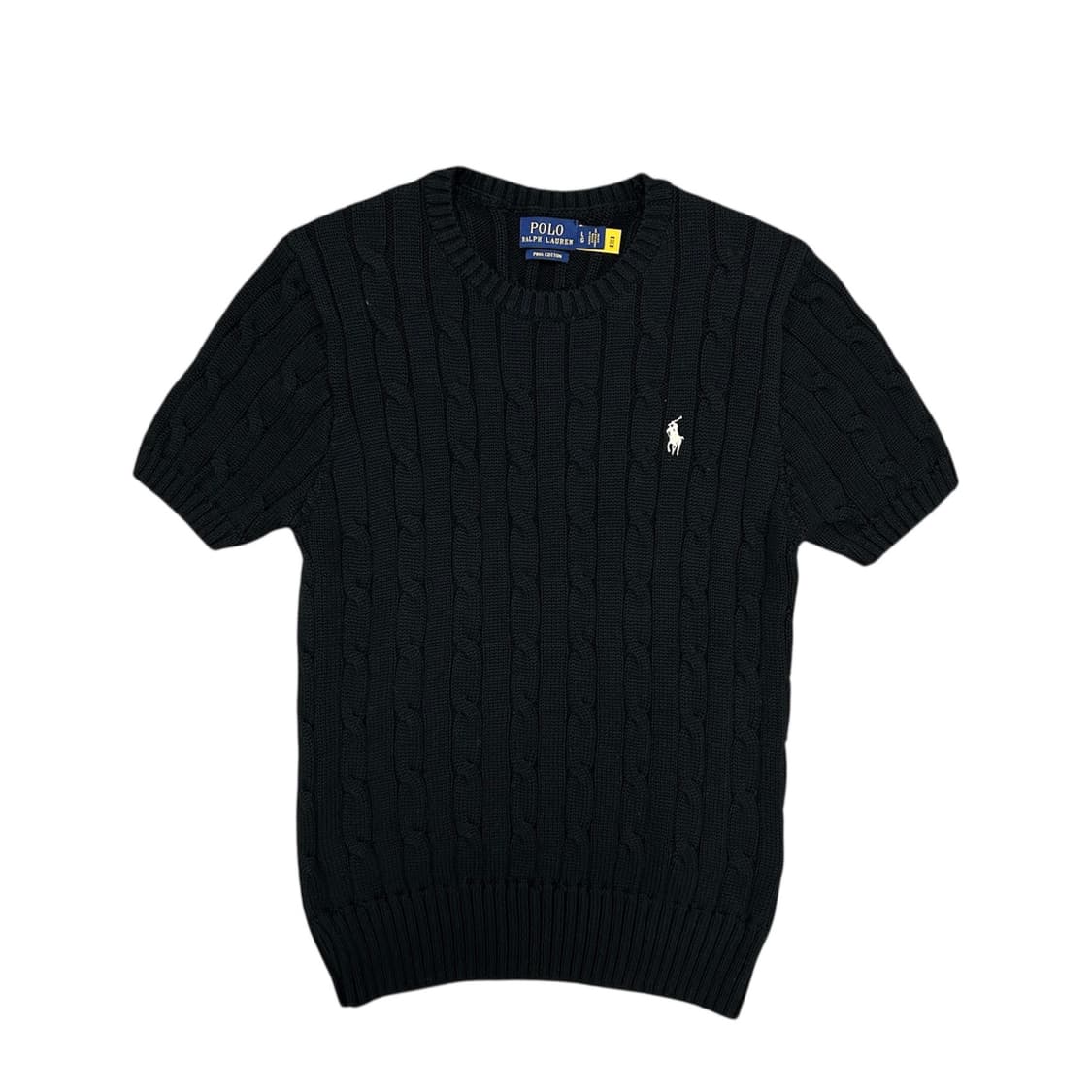 폴로 우먼스 QR라벨 반팔 케이블니트(L) 상품이미지1