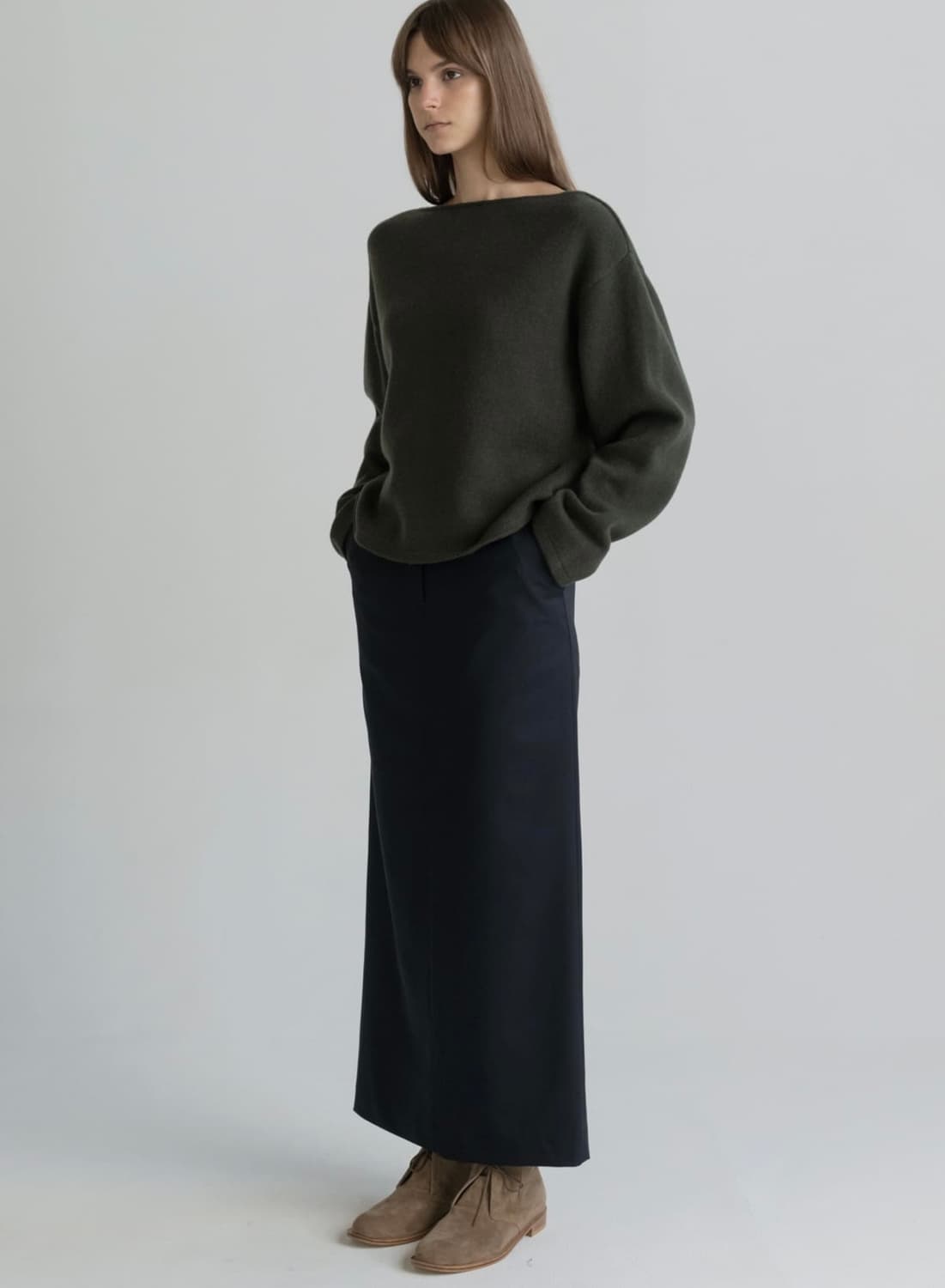 문달 Winslet Knit in Khaki 니트 상품이미지2