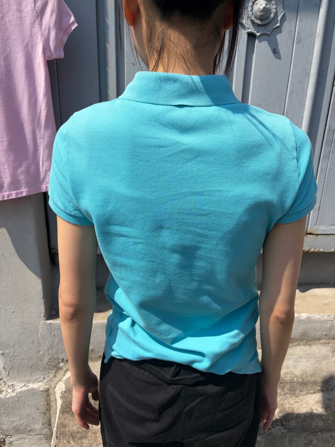 Ralph Lauren 슬림핏 블루 폴로 티셔츠 상품이미지2