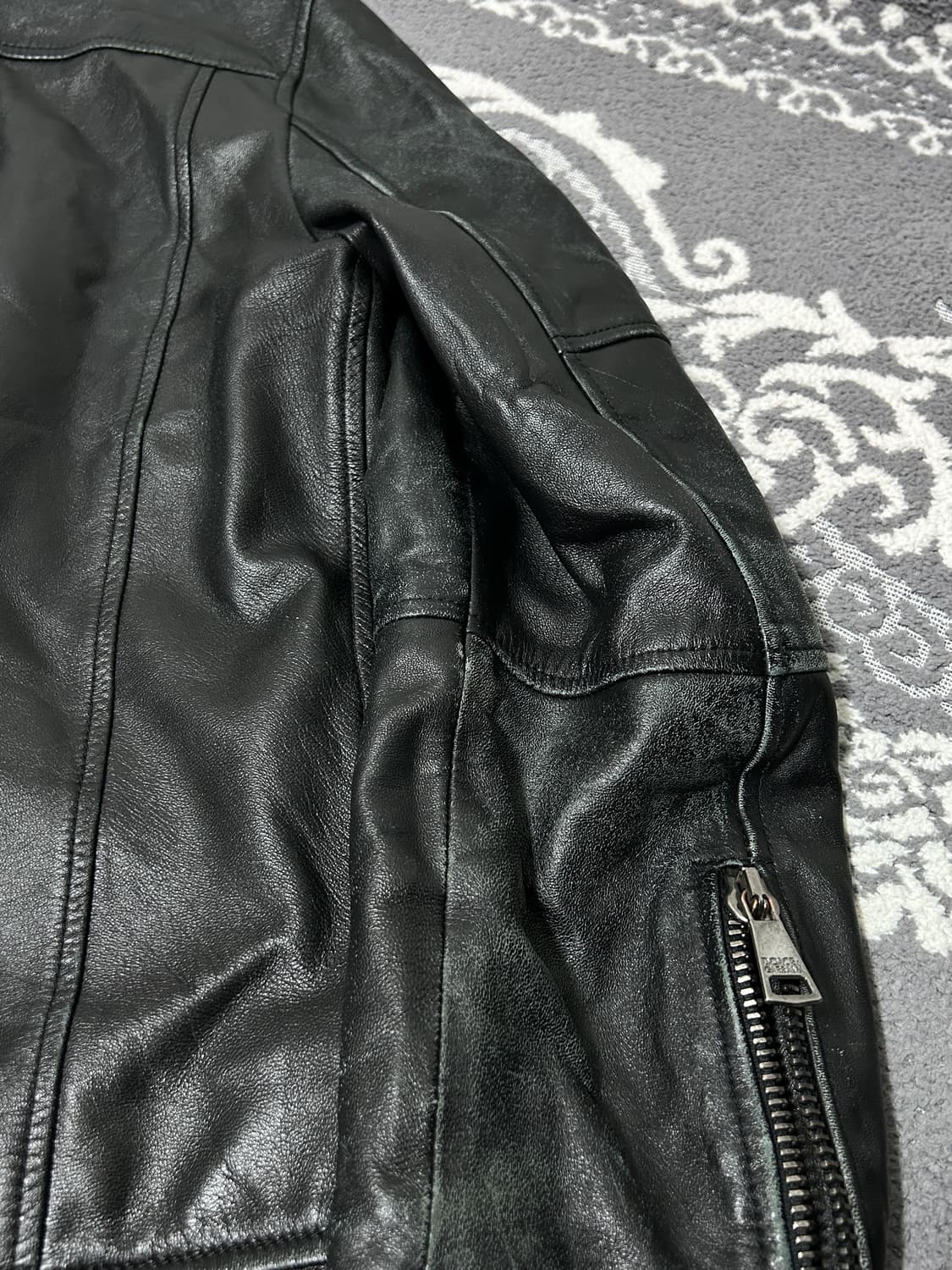 돌체앤가바나 00‘s 아카이브 멀티 짚 모토 레더 자켓 상품이미지7