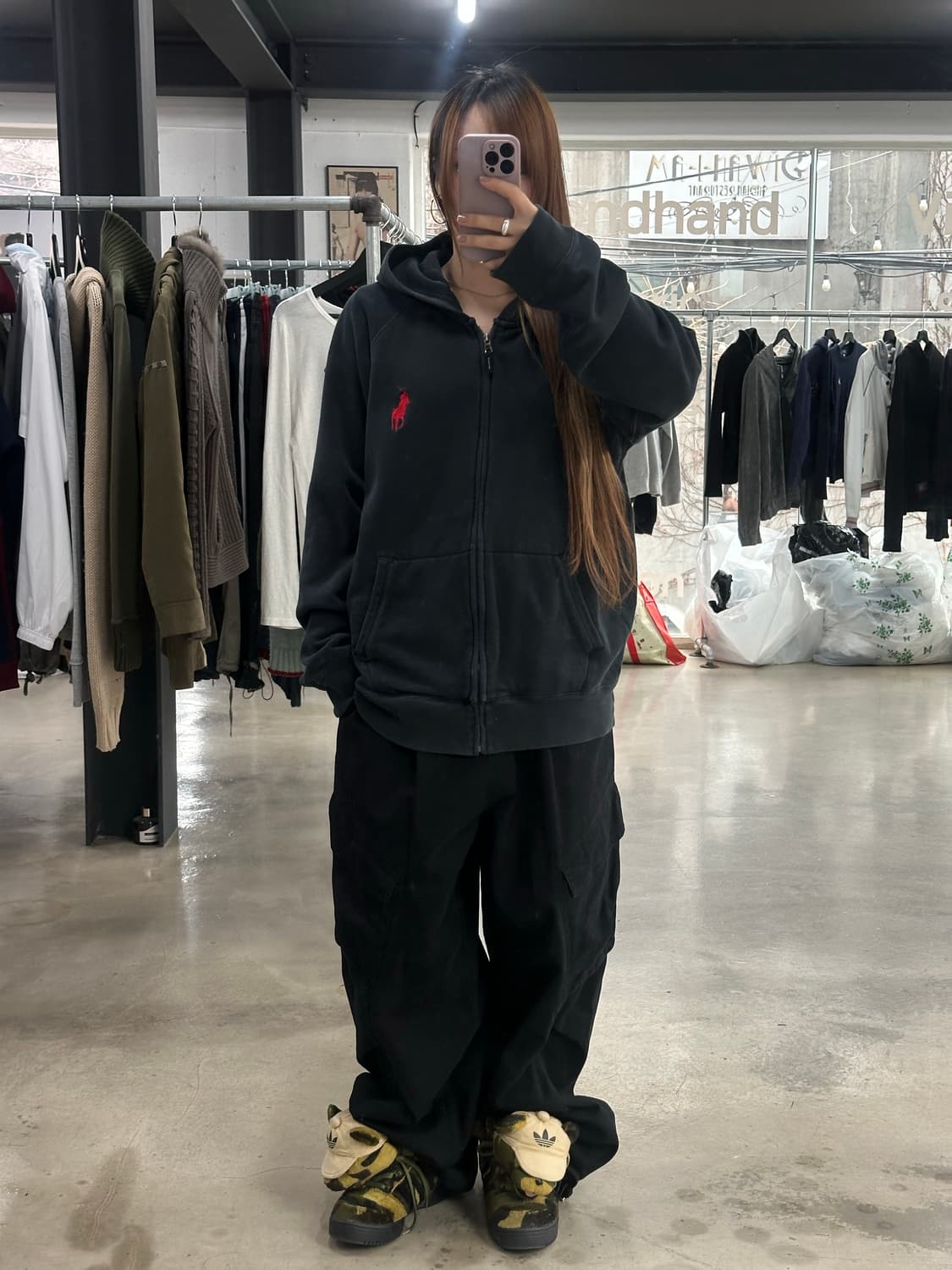 폴로랄프로렌 빅포니 후드집업 블랙 상품이미지3