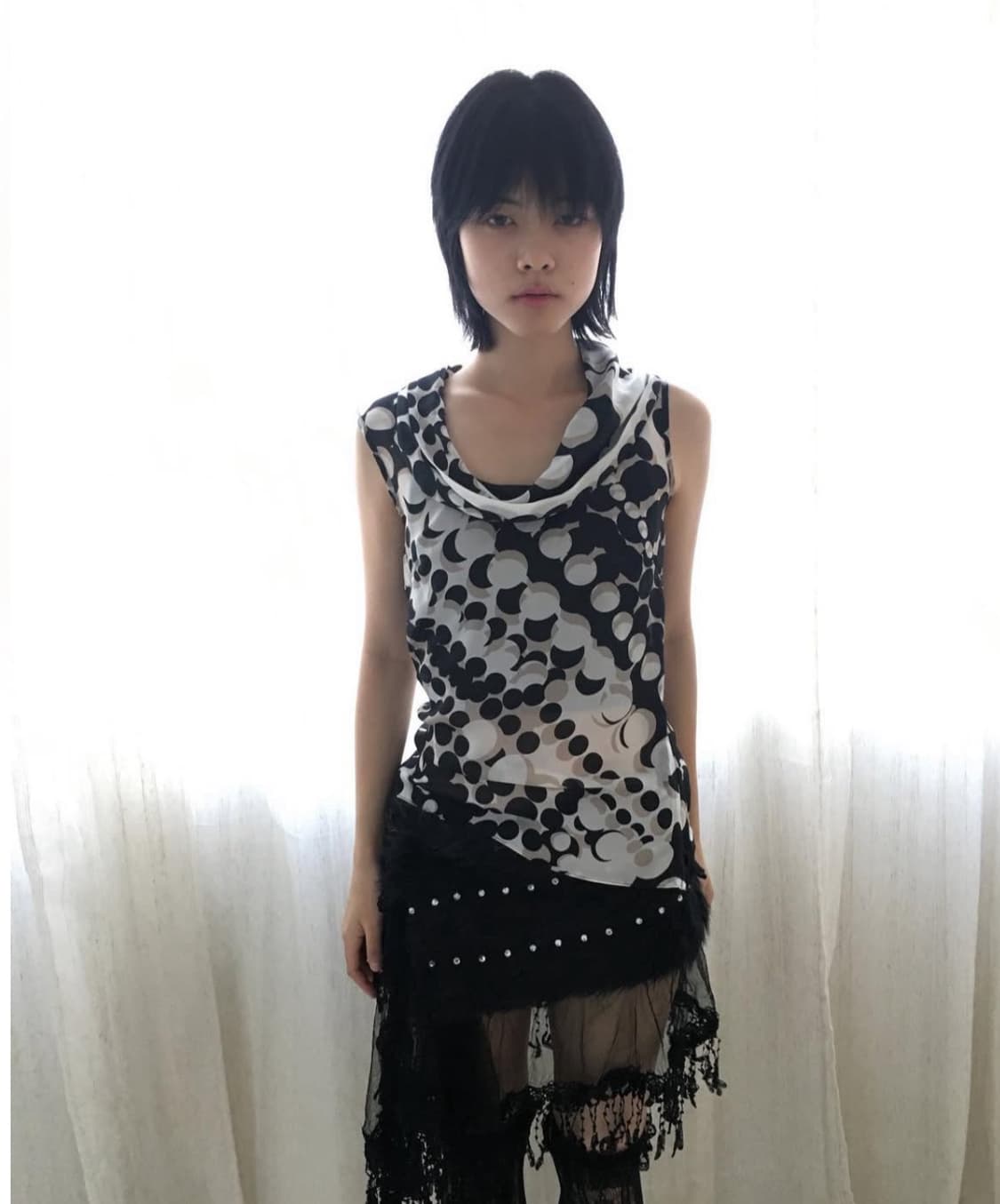 lovecannedfruit 빈티지 도트 패턴 블라우스 상품이미지1