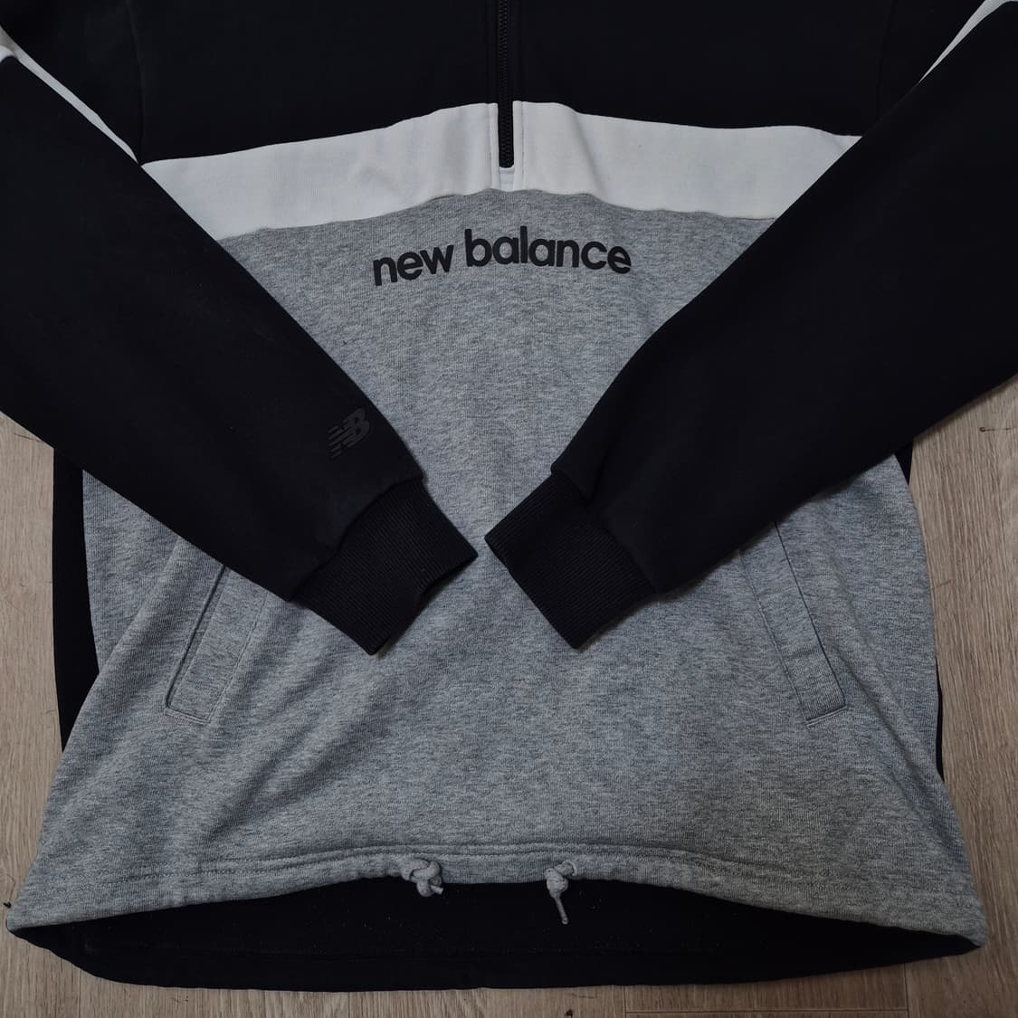 뉴발란스 빅로고 반집업 아노락 후드티 S(90) 상품이미지3