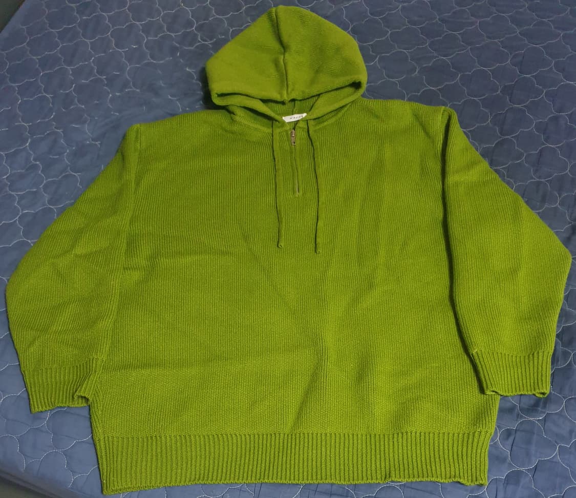 반짚업 니트 후드티 포레스트 그린 (XL) 상품이미지1