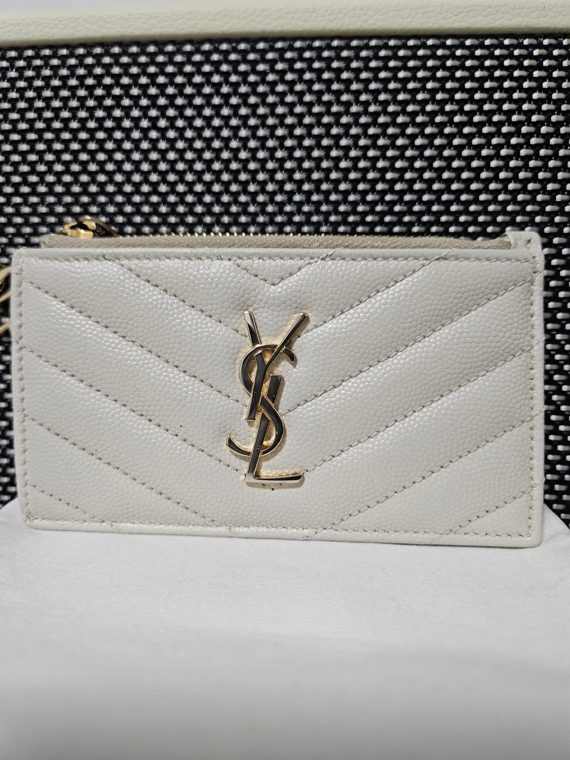 입생로랑 마틀라세 카드지갑 아이보리 상품이미지1