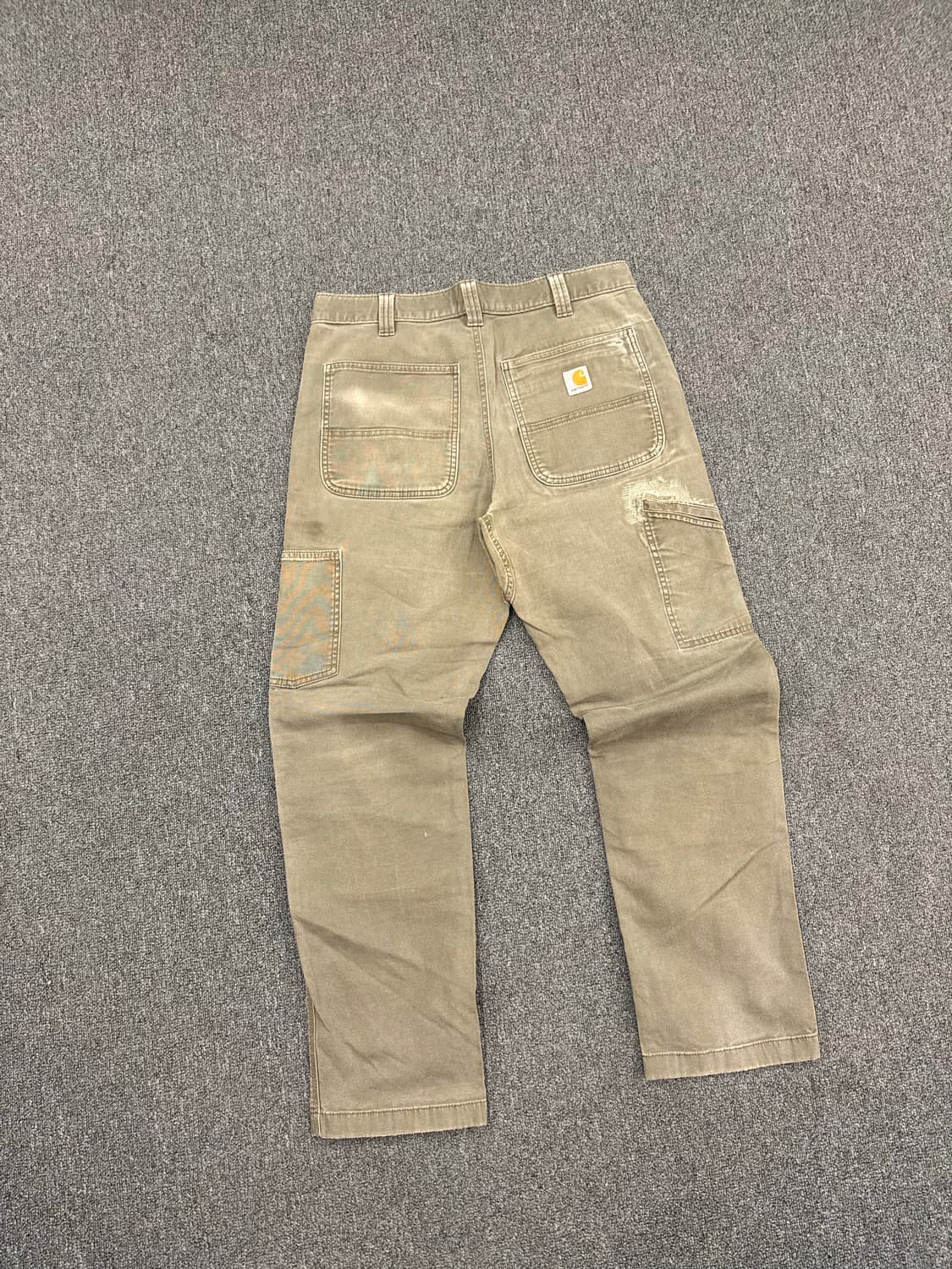 34)칼하트 빈티지 모스그린 더블니 워크팬츠 상품이미지8