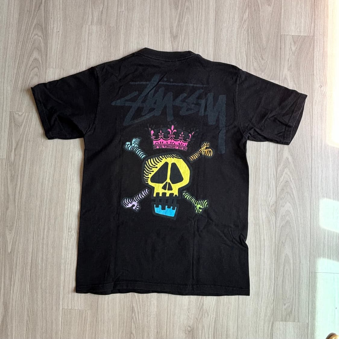 스투시 빈티지 반팔 티셔츠 블랙 스컬 프린팅 (Stüssy)  상품이미지4