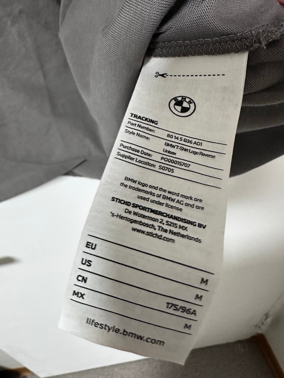 BMW 로고 반팔티 남성 그레이 반팔 상품이미지4