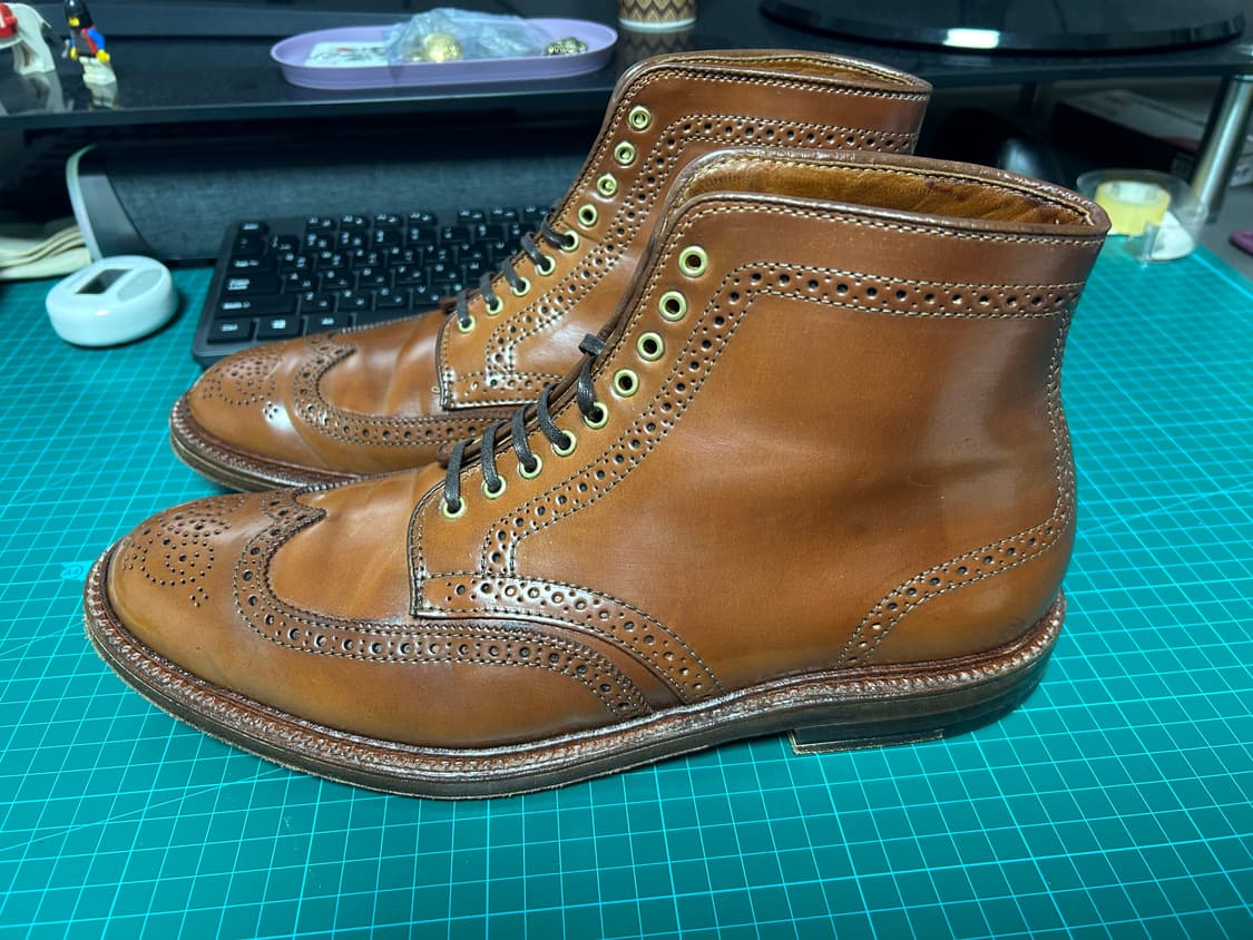 알든 아마레또 쉘 코도반 윙팁 부츠 상품이미지3