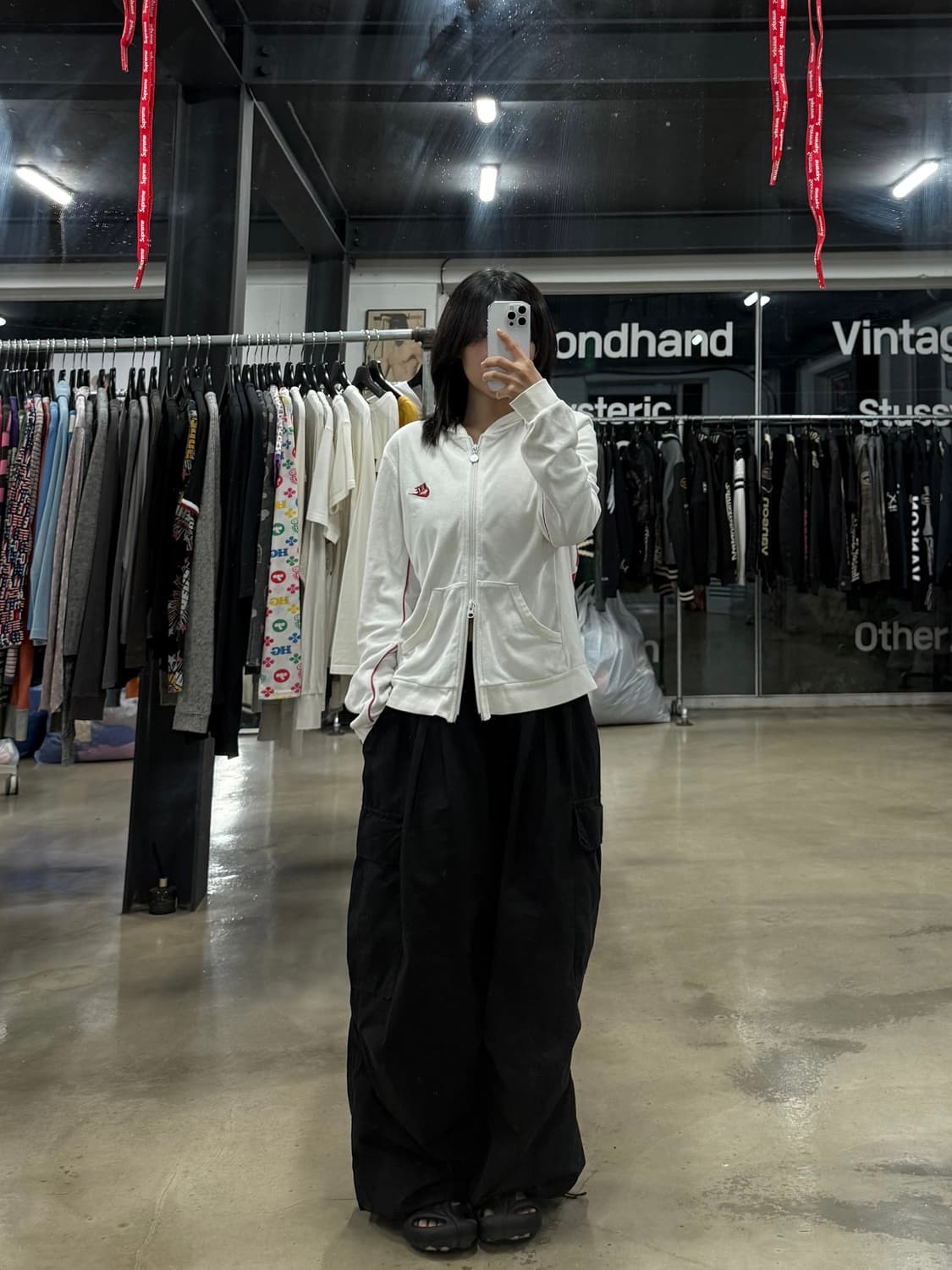 나이키 화이트 태리 집업 상품이미지1