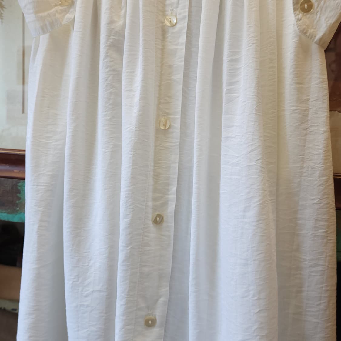 90s 빈티지 스커트 유럽 화이트 롱 스커트 버튼 클로져 상품이미지6