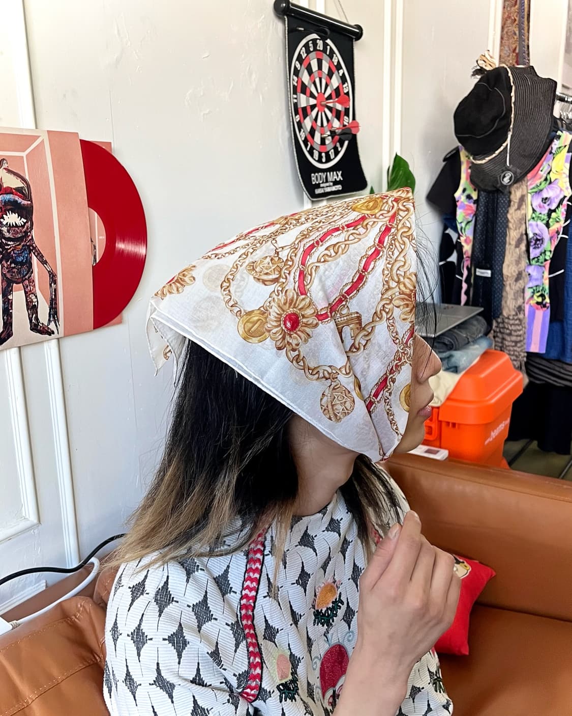 1980-90s Old CELINE Paris Bandana Scarf 상품이미지2