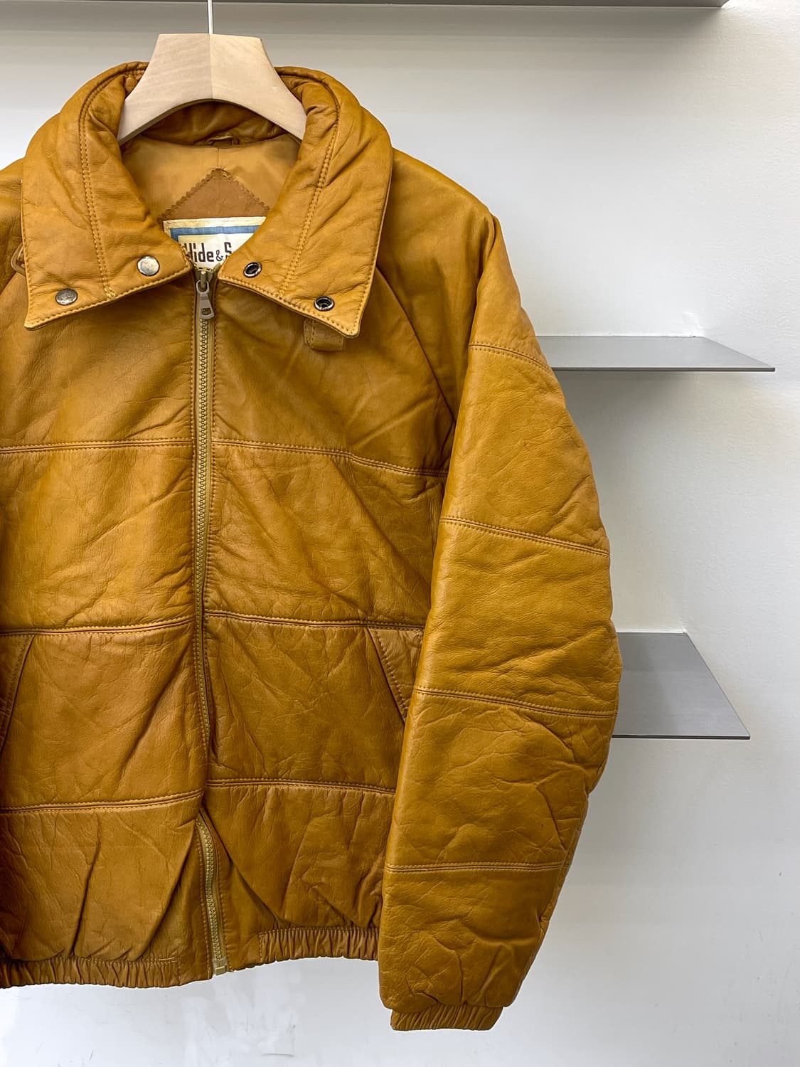  하이드 앤 시크 90s 소 가죽 다운 자켓 상품이미지3