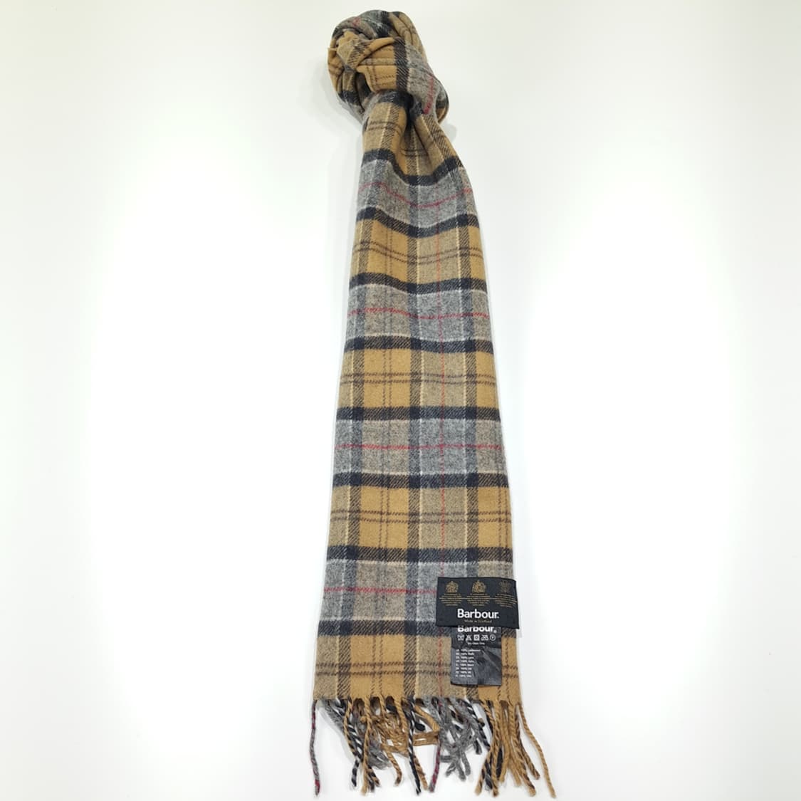 MX536 바버 00s 스코틀랜드판 램스울 하우스타탄 베이지 머플러 목 상품이미지5