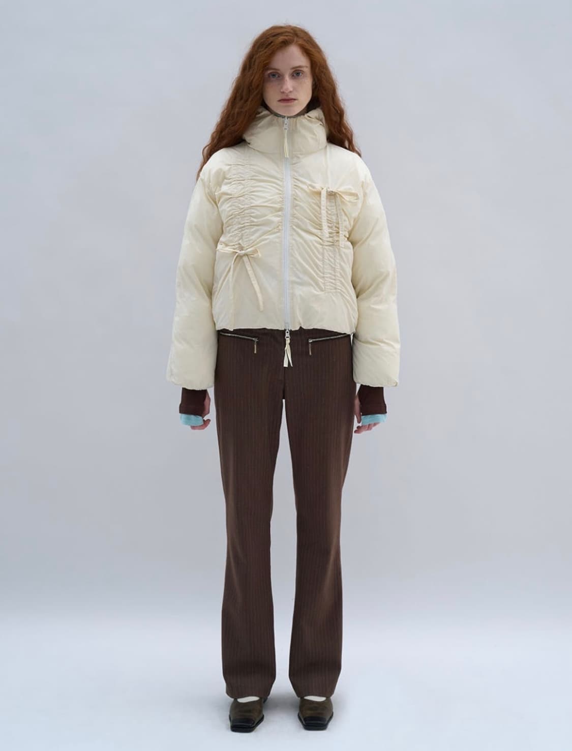 파르티멘토 우먼 리버시블 리본 패딩 아이보리 상품이미지3