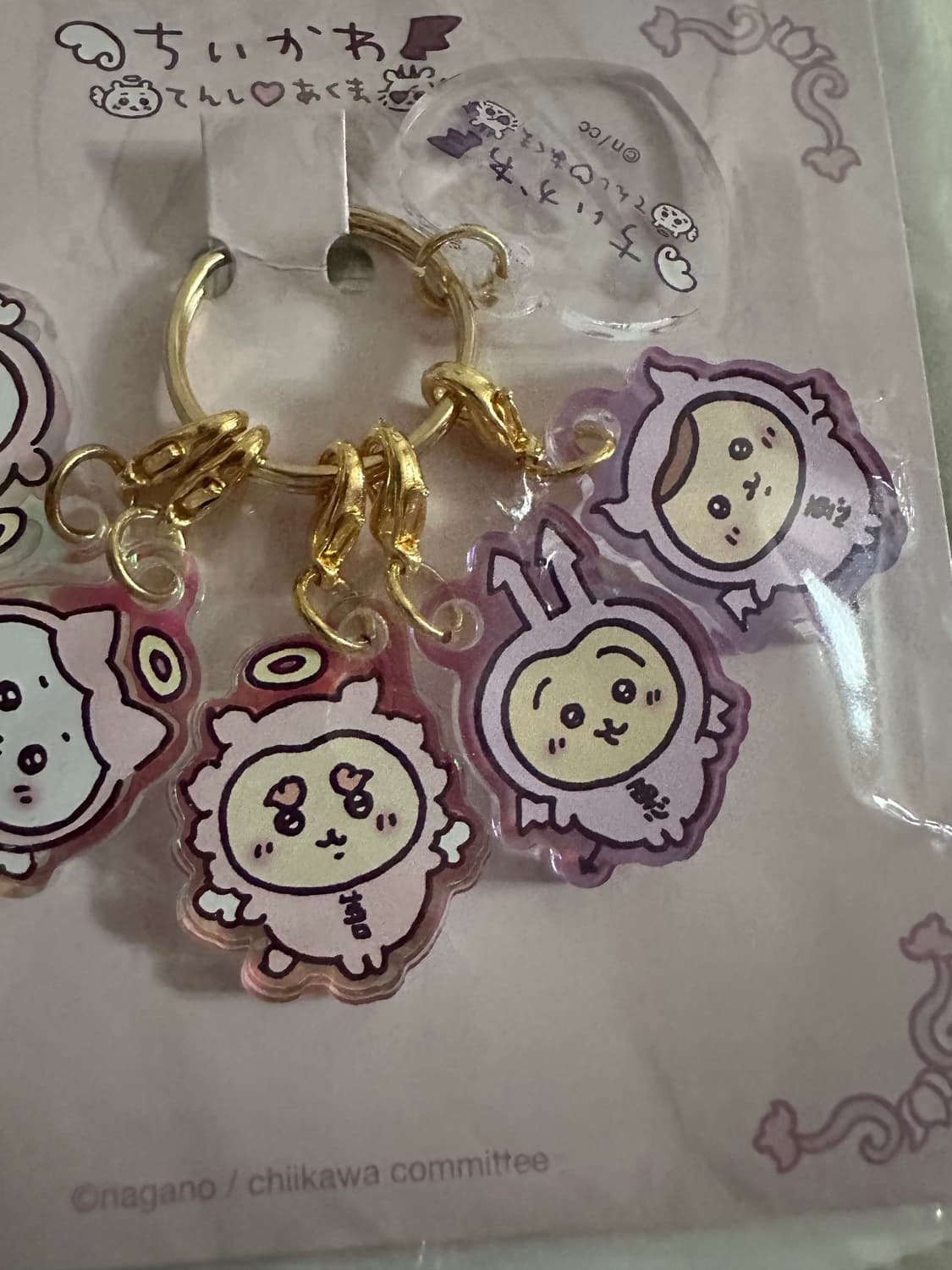 치이키와 하치와레 우사기 쿠리만쥬 아크릴 키링 천사 악마 먼작귀 상품이미지2