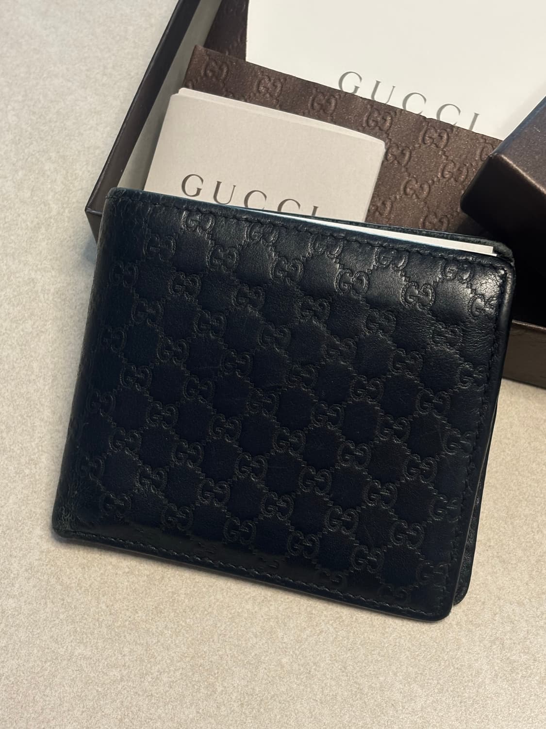 구찌 gucci 마이크로시마 반지갑 네이비 상품이미지2