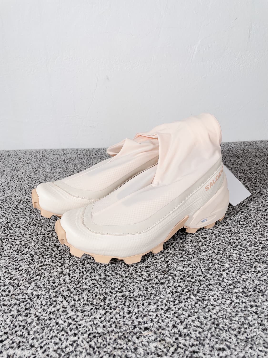 (정품/새상품) MM6 X 살로몬 여성 바닐라 크림 타이 하이 부츠 상품이미지2