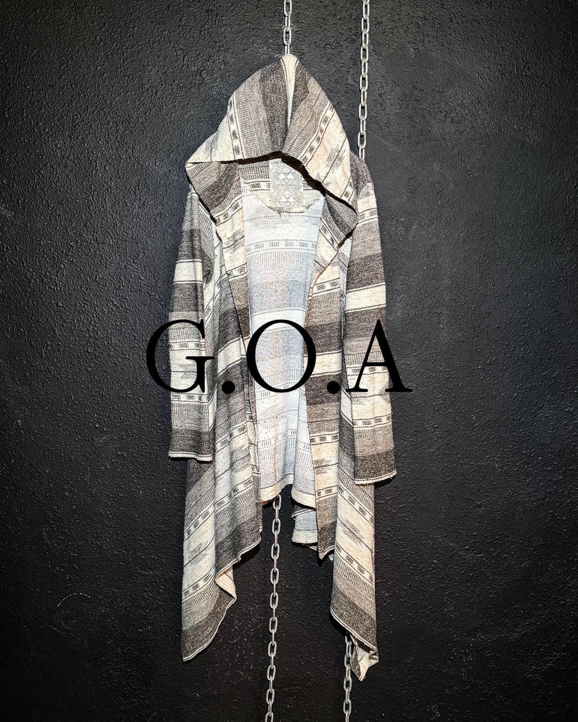 GOA – Hooded Ethnic Pattern Draped Cardi 상품이미지5