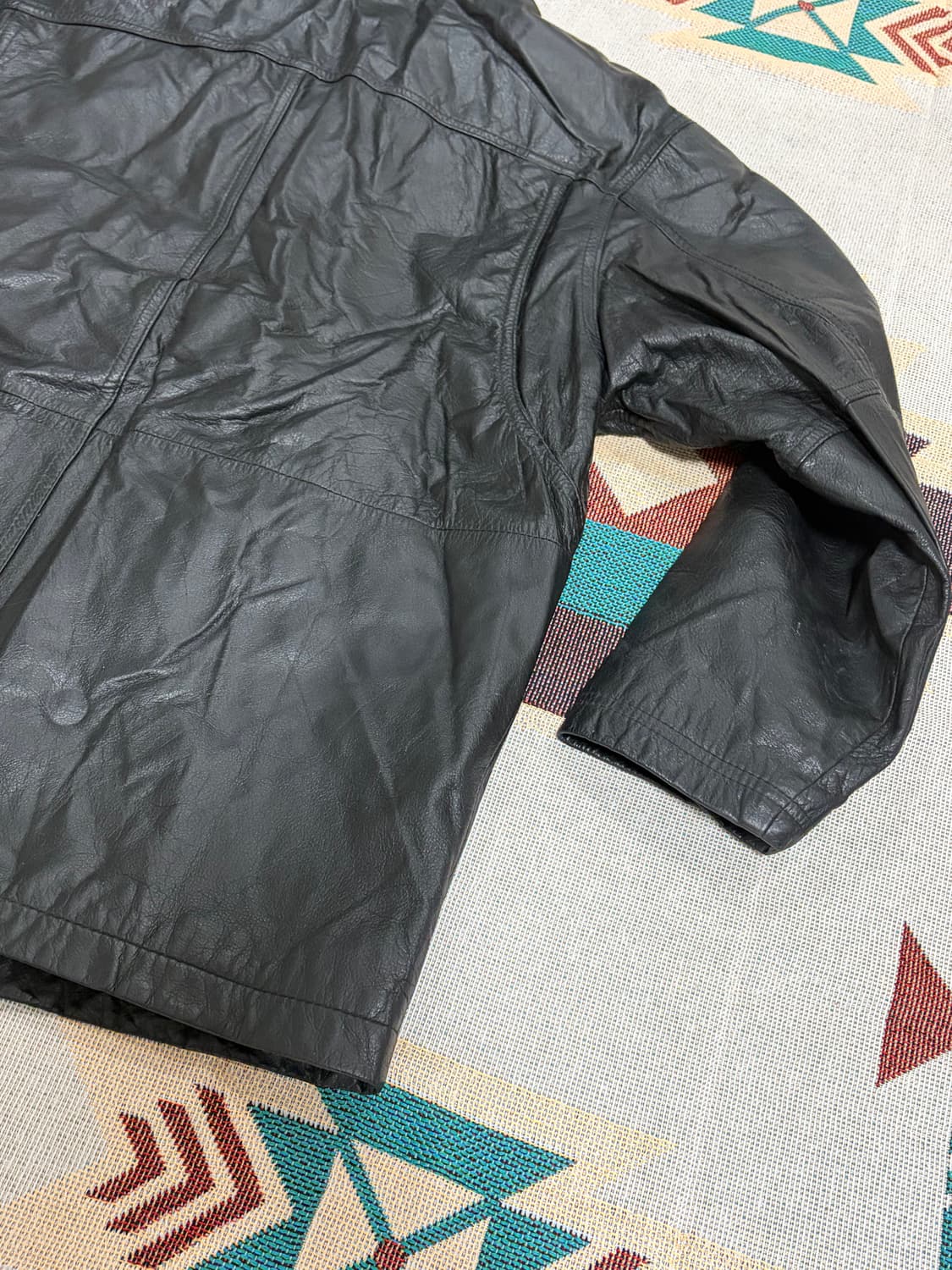 90s 리얼 레더 올드 카코트  상품이미지5