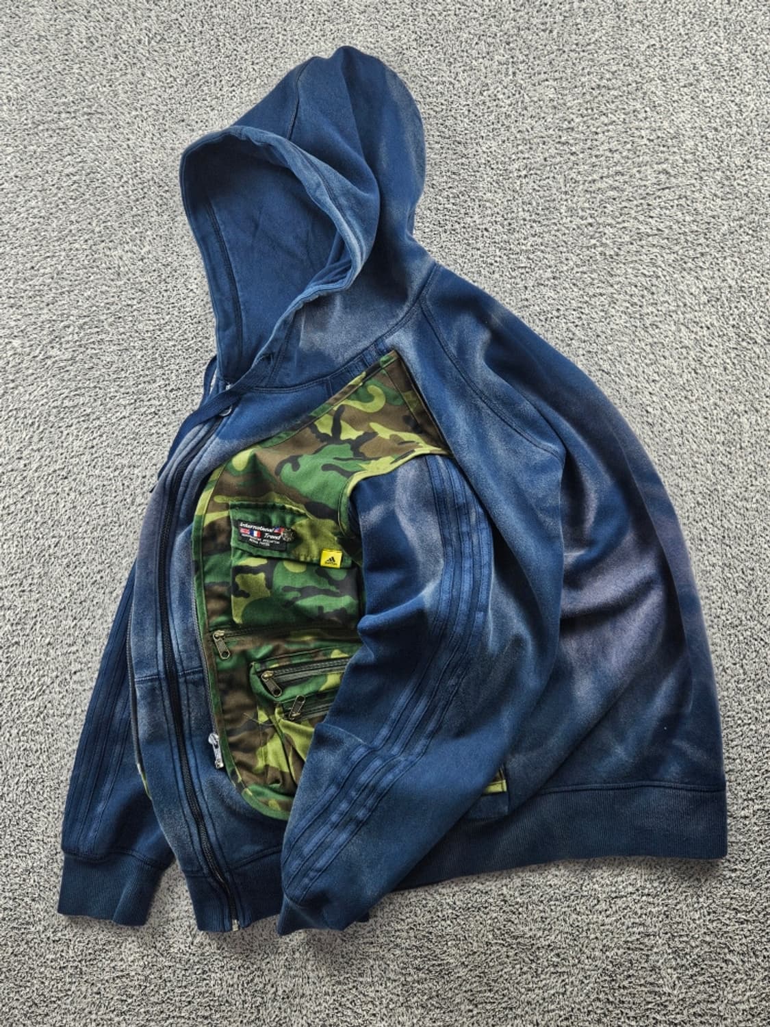 아디다스 포켓베스트 다잉 커스텀 스웻 후드 집업 ( XL )/ 10997 상품이미지3