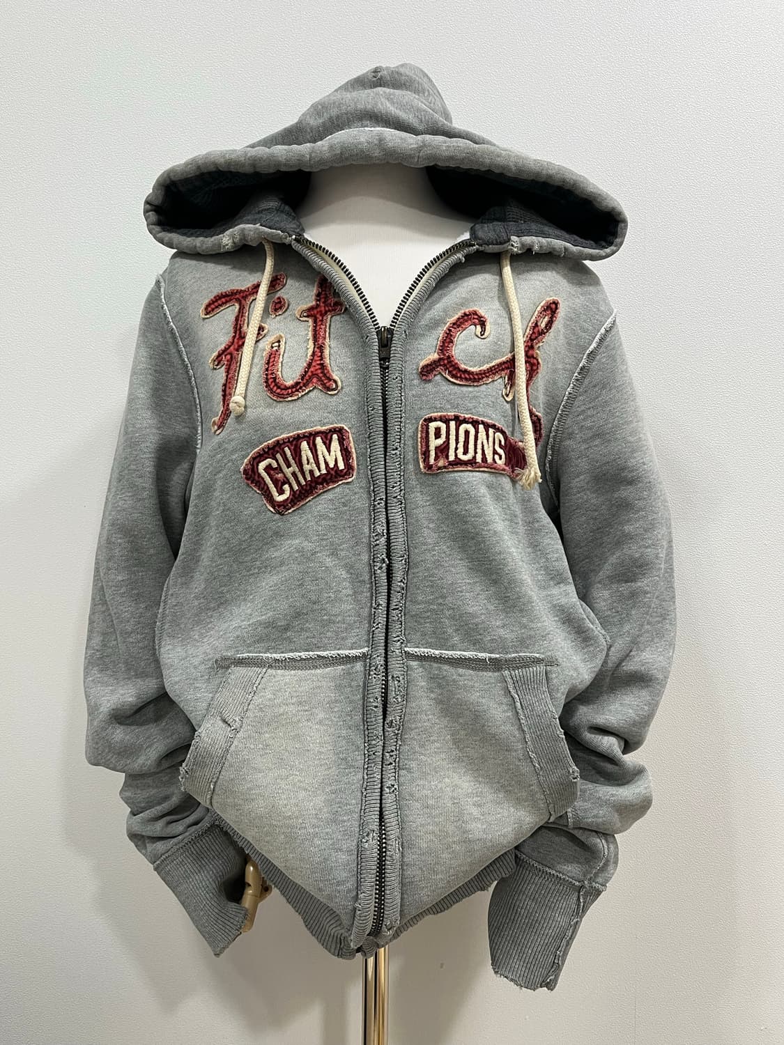 아베크롬비 후드집업 그레이 버건디 상품이미지1