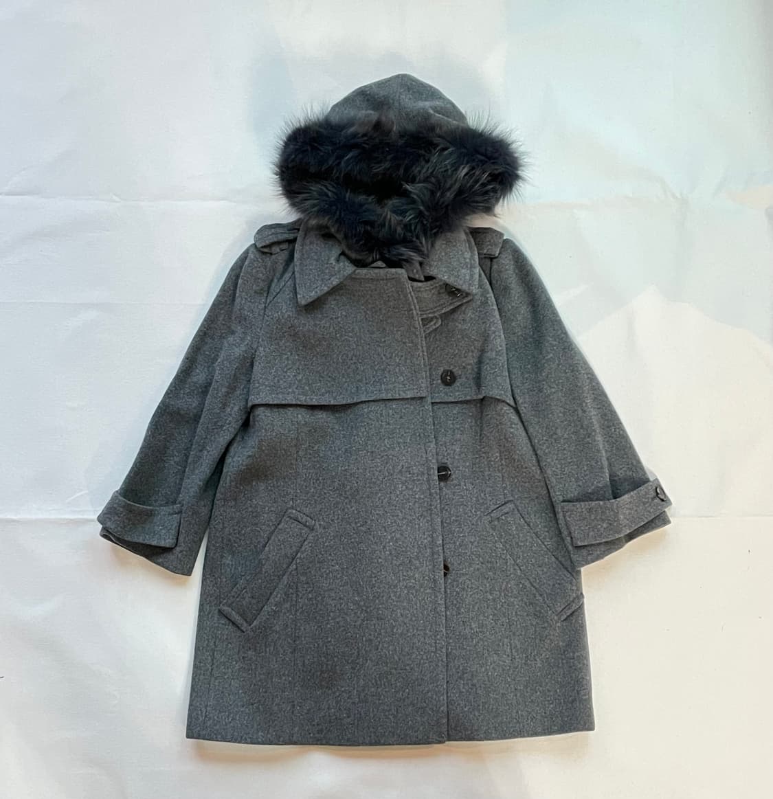 나인식스 NINESIX NY96 여우털 후드 반 코트 망토 케이프 자켓 상품이미지1