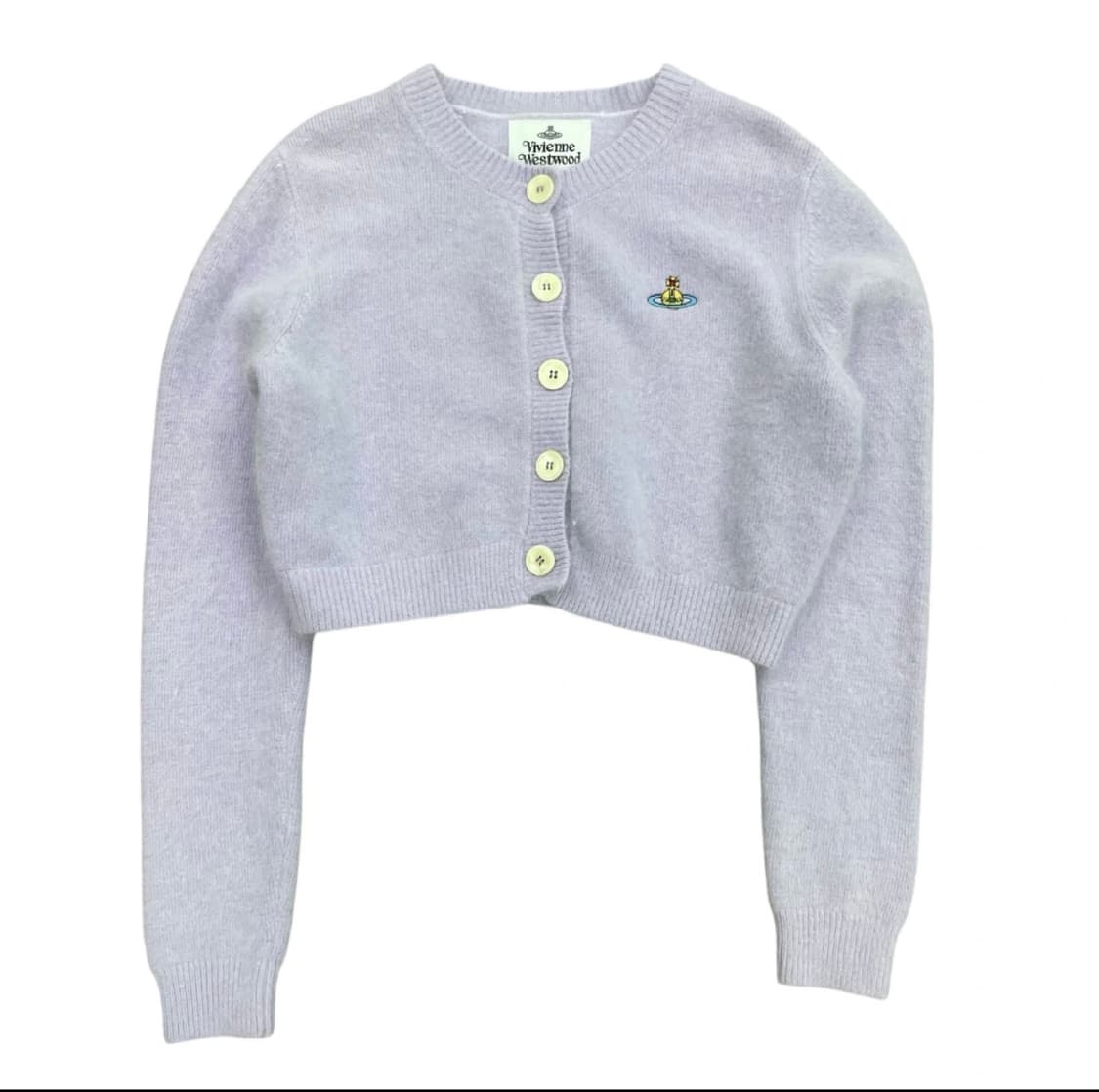비비안웨스트우드 크롭 가디건 라벤더 상품이미지1