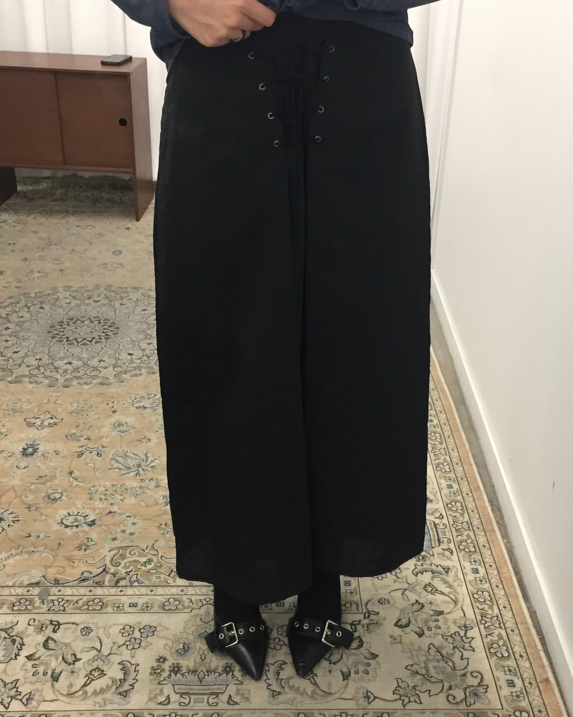 블랙 롱스커트 상품이미지1