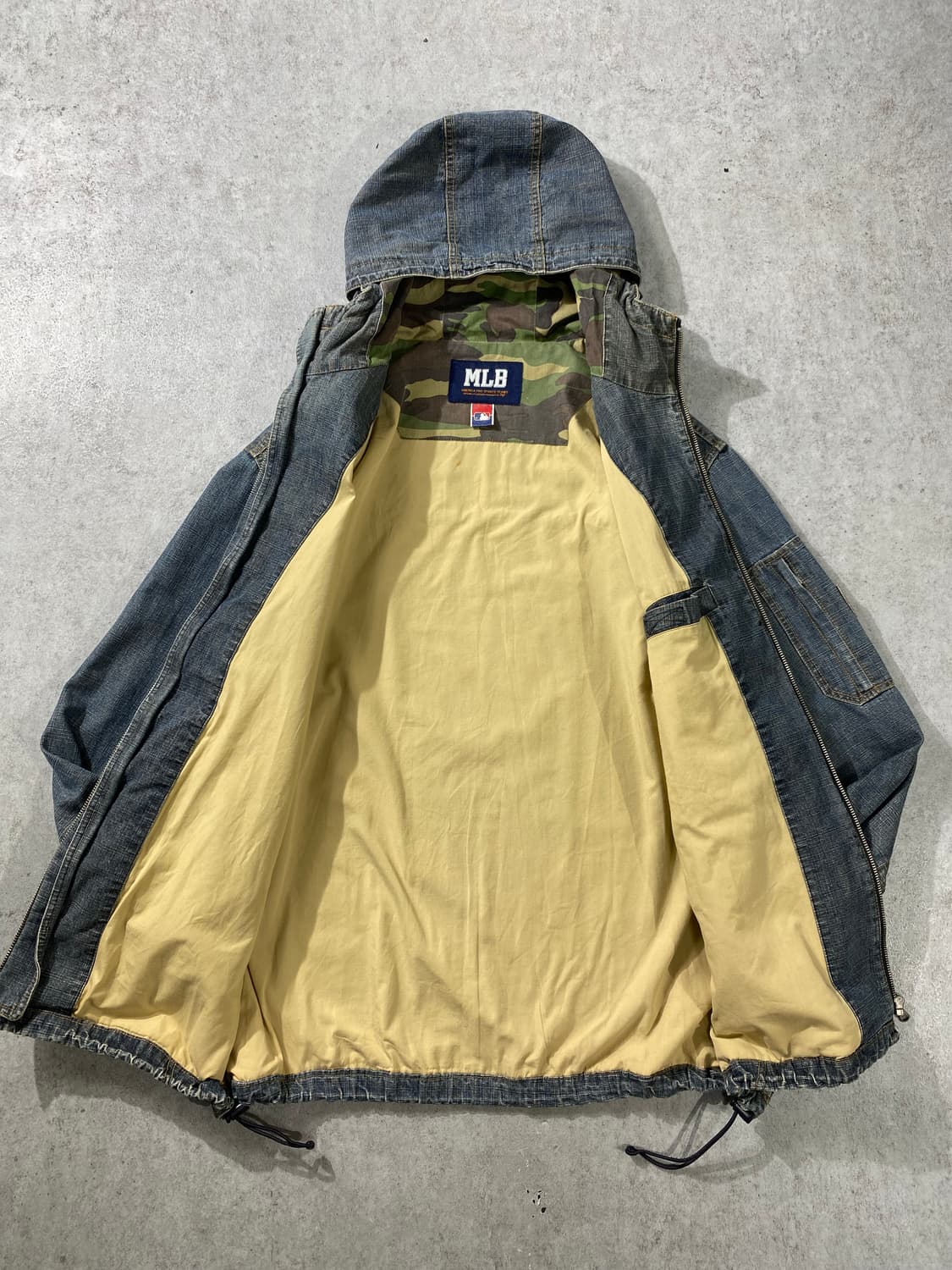 [105] 00s MLB 올드 엠엘비 뉴욕양키스 데님 후드집업 자켓 상품이미지6