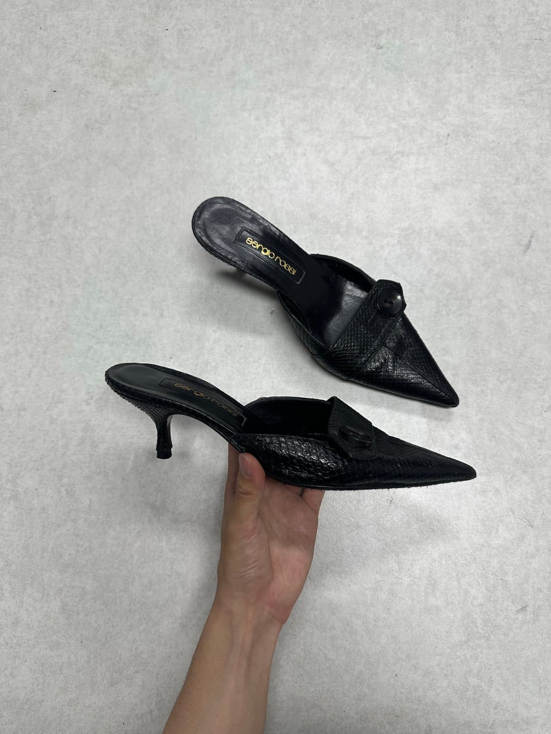 세르지오 로시 파이톤 버튼 힐 상품이미지6