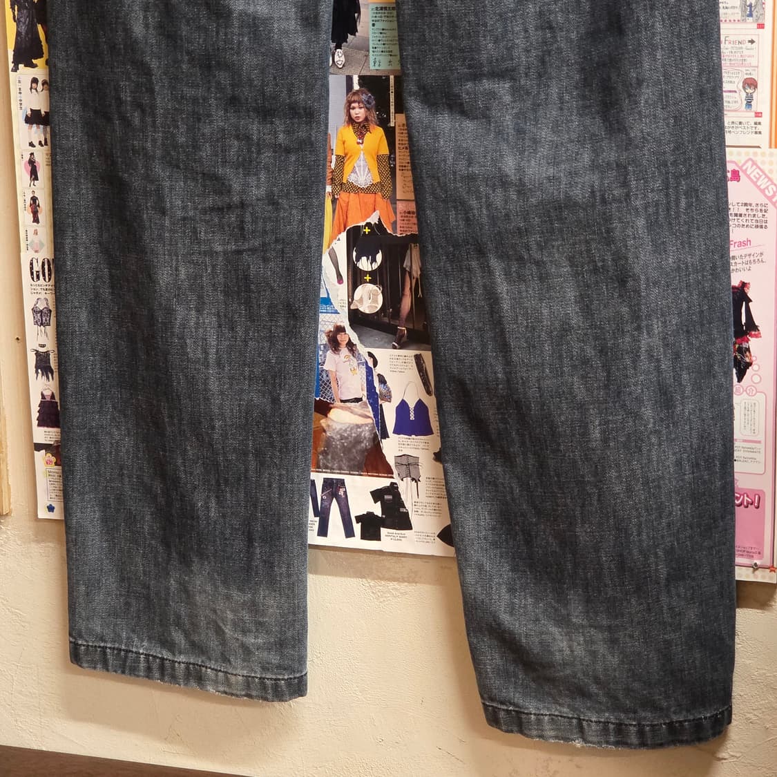 후부 레터링 자수 데님 팬츠 상품이미지7